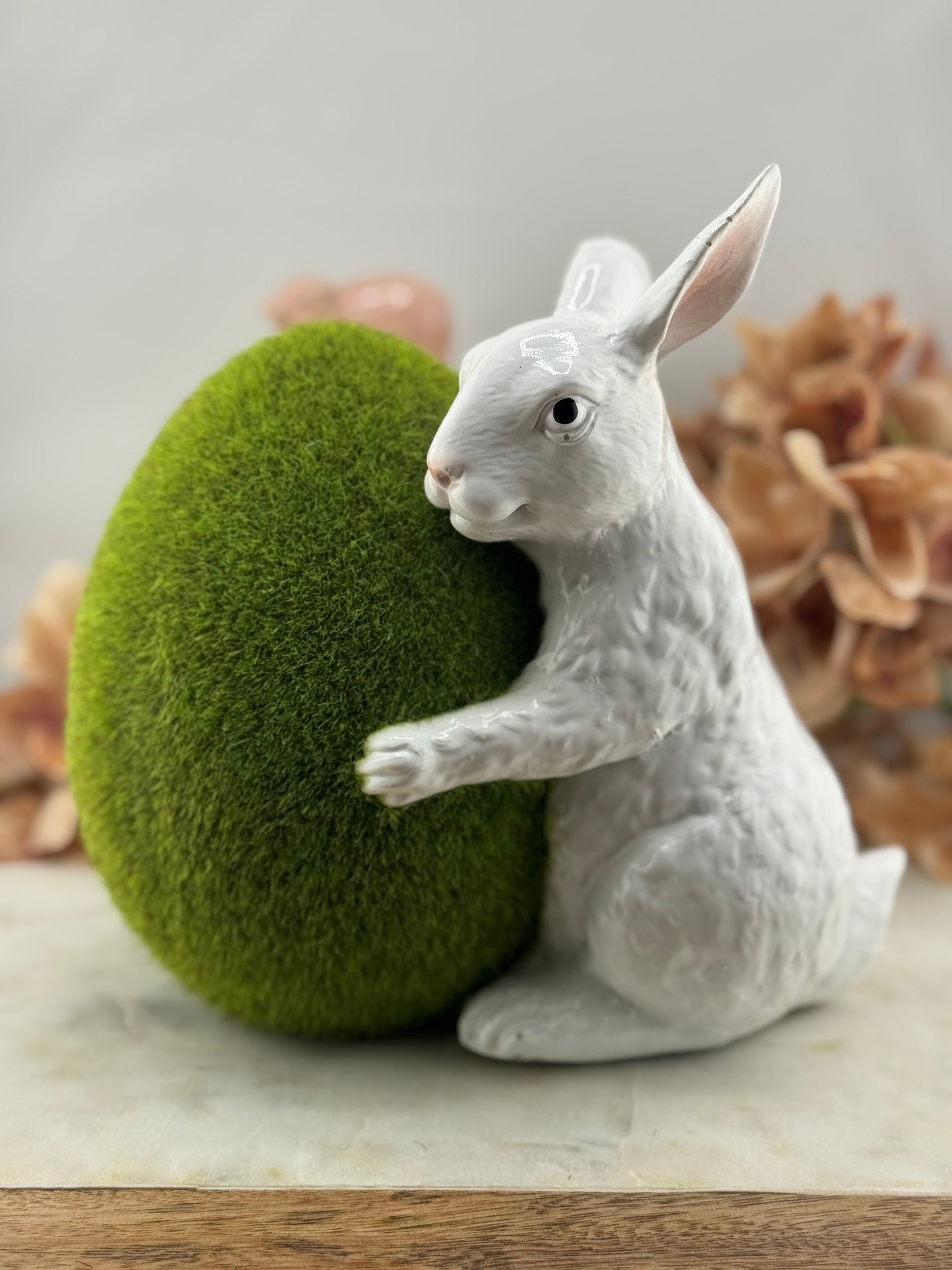 KK 7.25 Inch Moss Egg With Rabbit