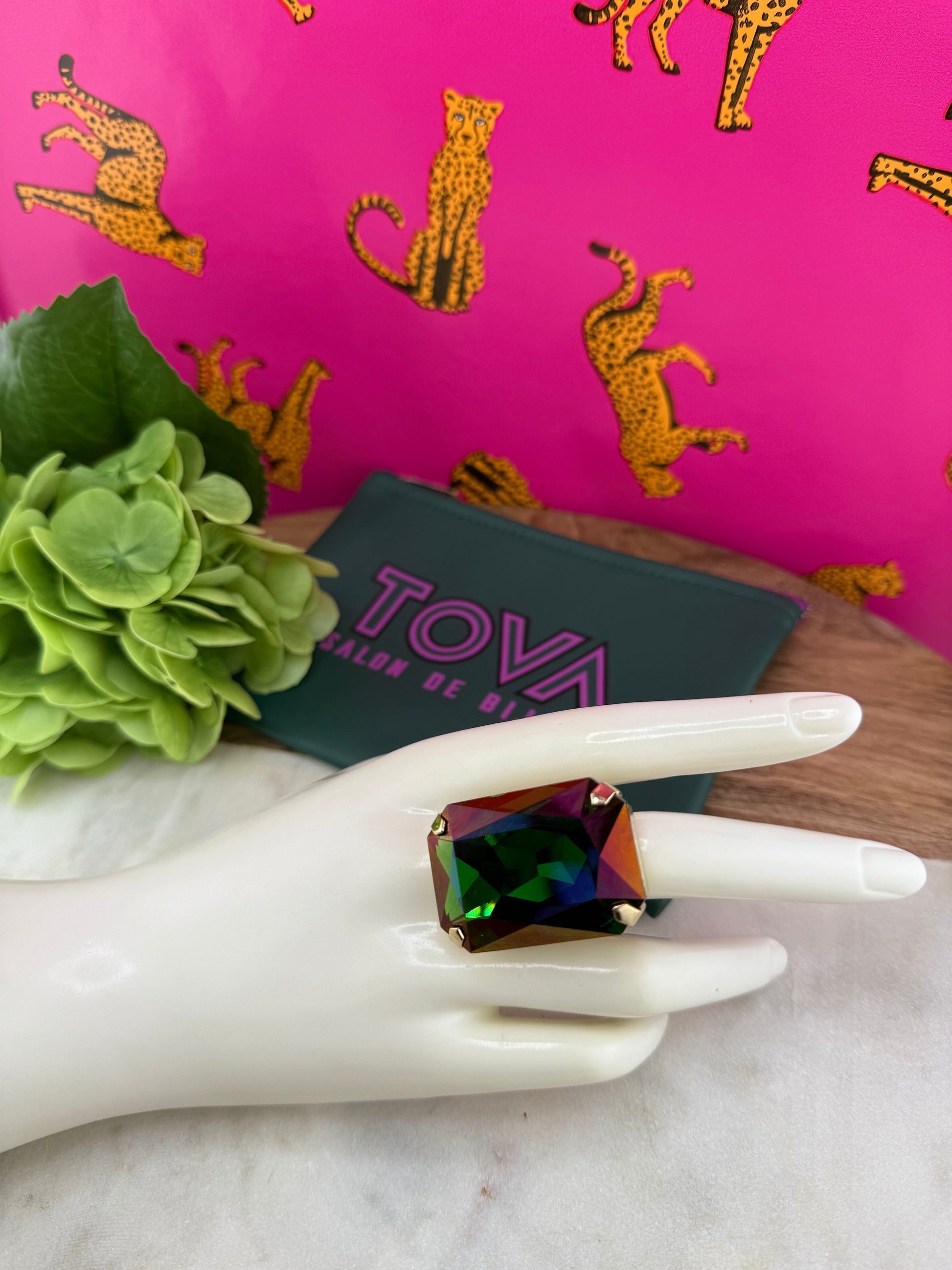 TOVA Soleil Ring In Majestic Green Brandy