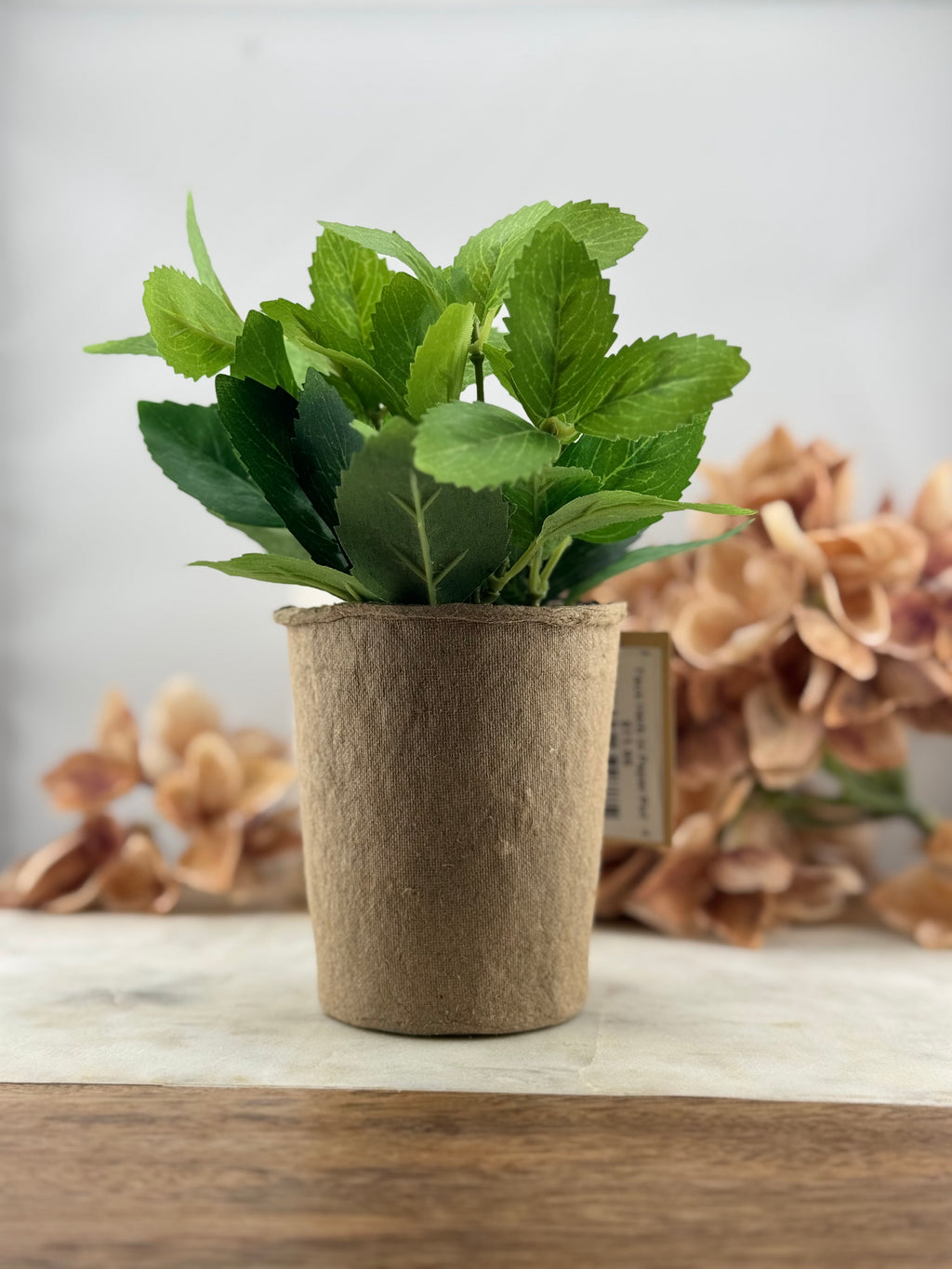 Faux Herb in Paper Pot #