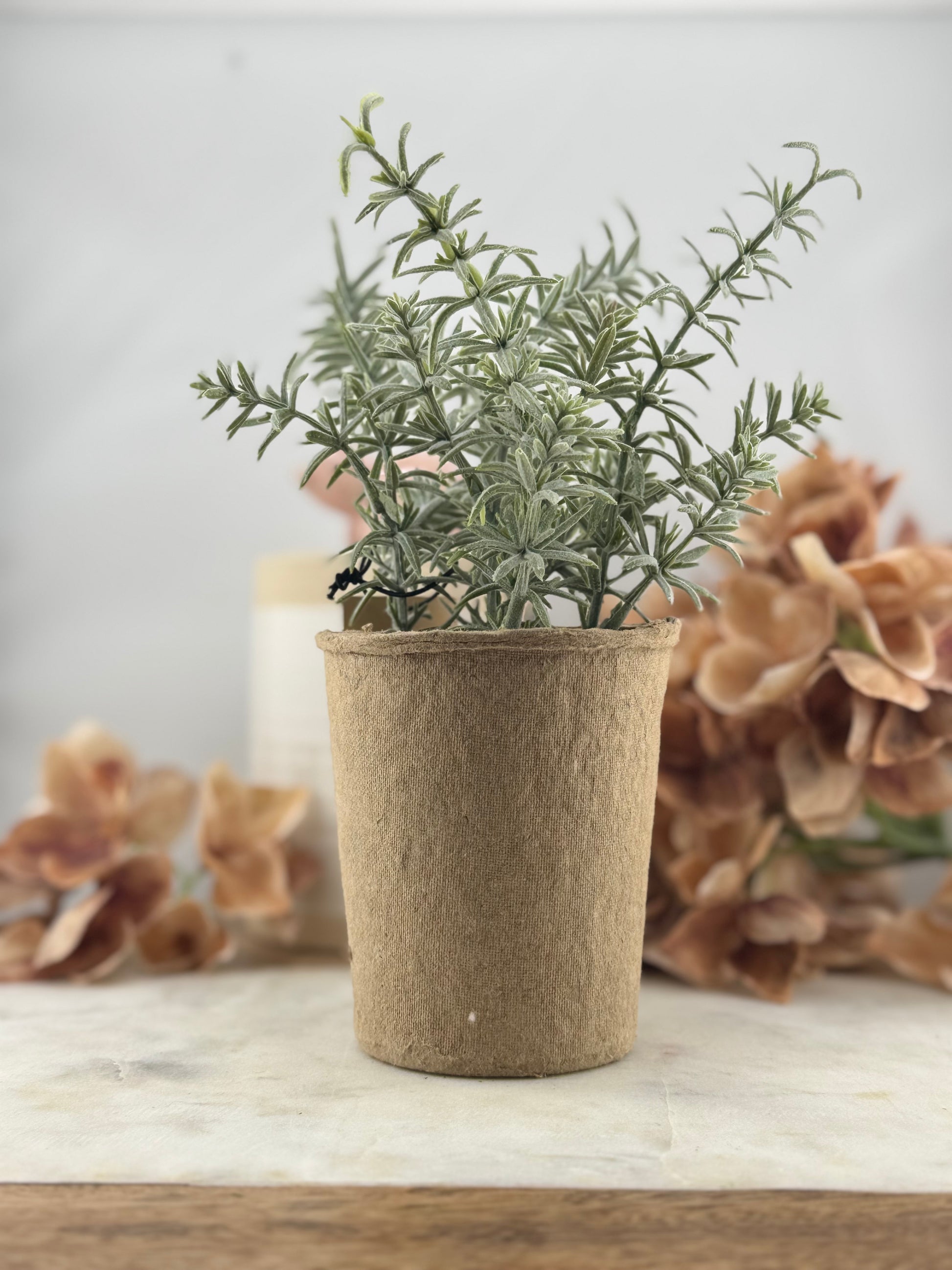 Faux Herb in Paper Pot #