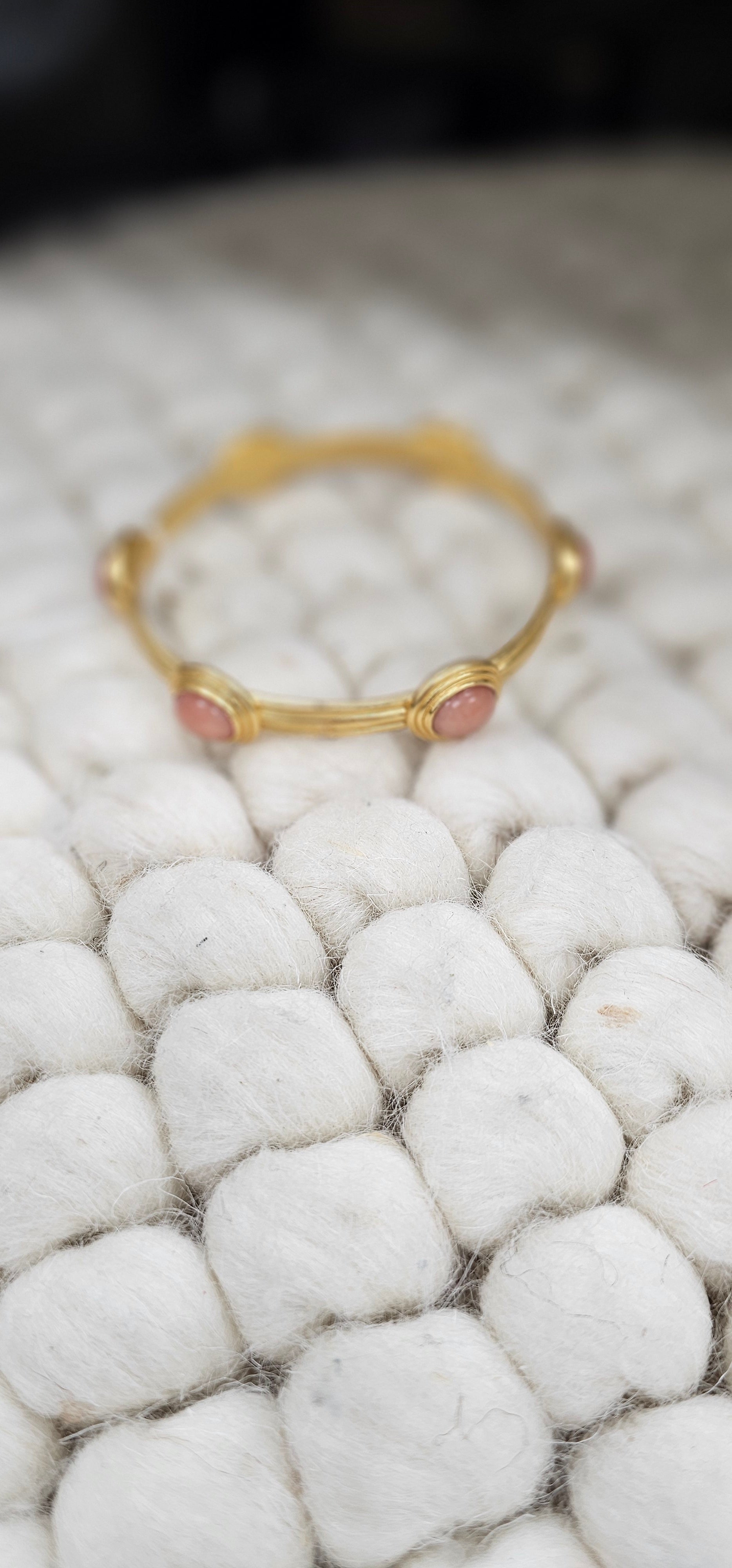 JV Portofino Stone Bangle  - Gold- Melon Jade