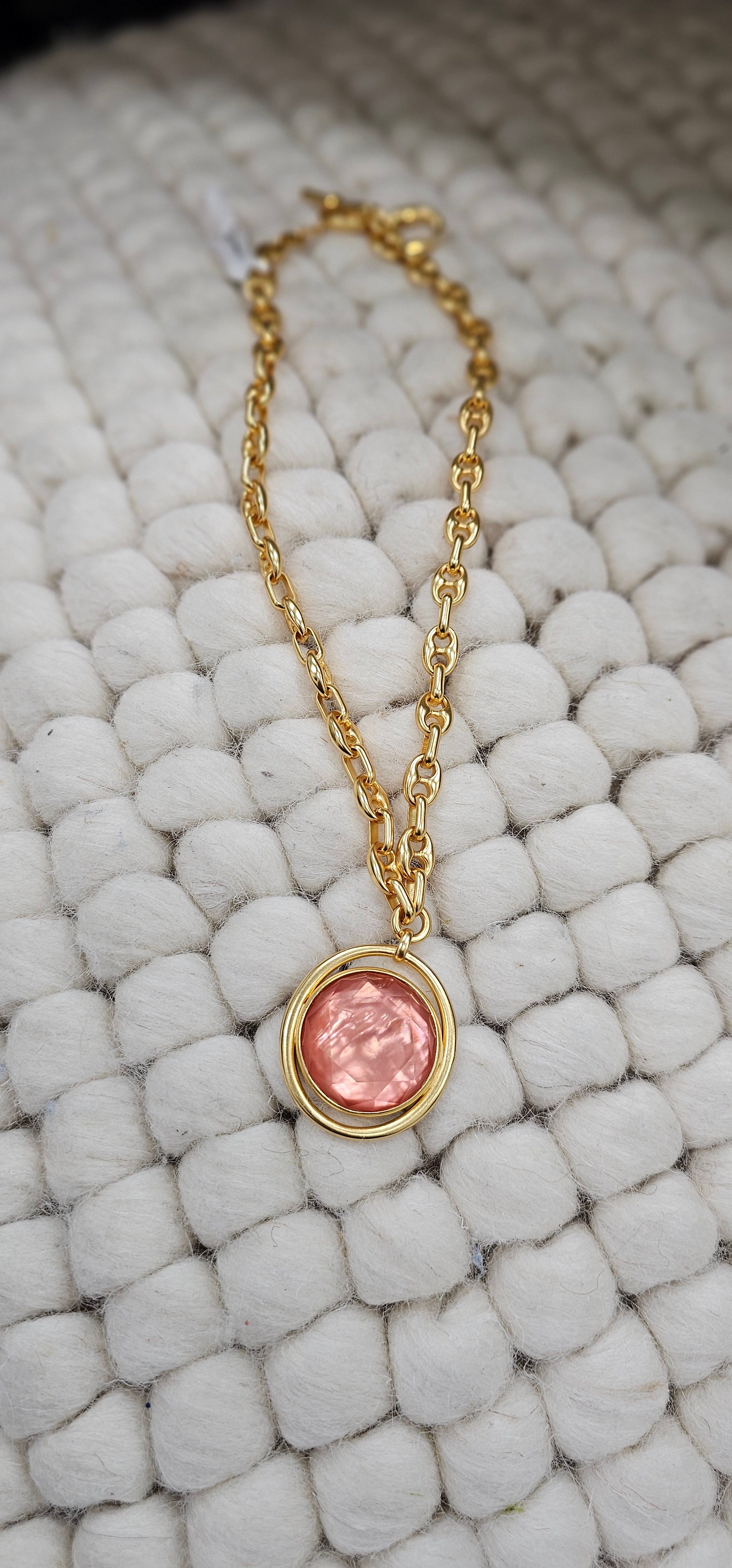 JV Laguna Statement Necklace- Gold- Iridescent