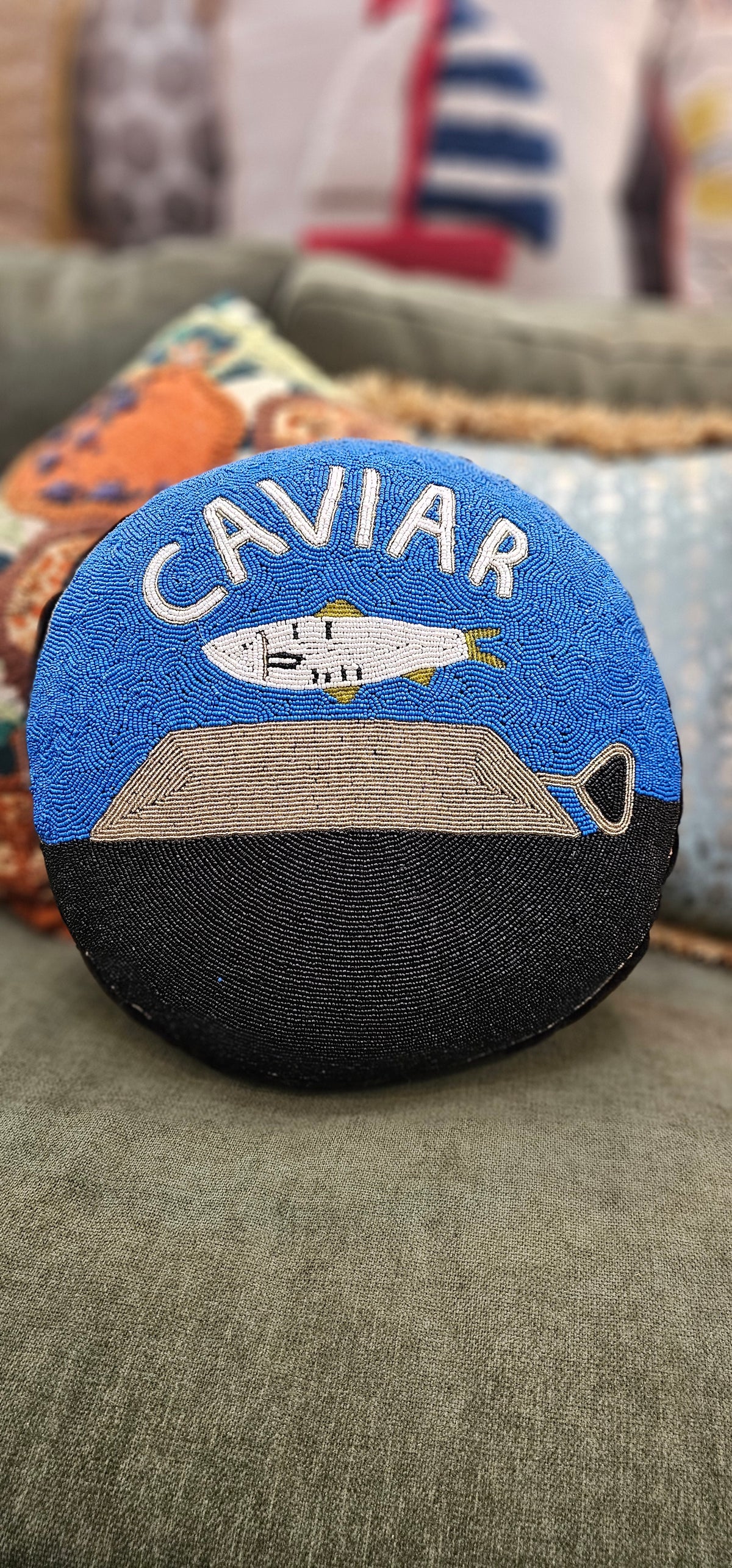 SAC Caviar Beaded Pillow