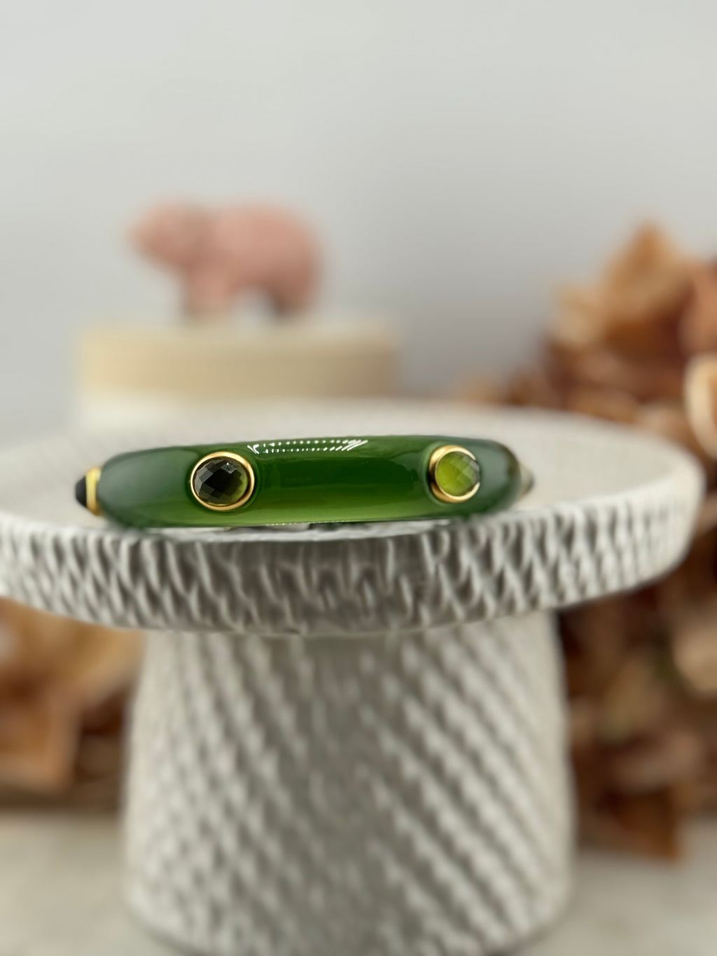 JV Carnaby Stone Bangel Gold/Green