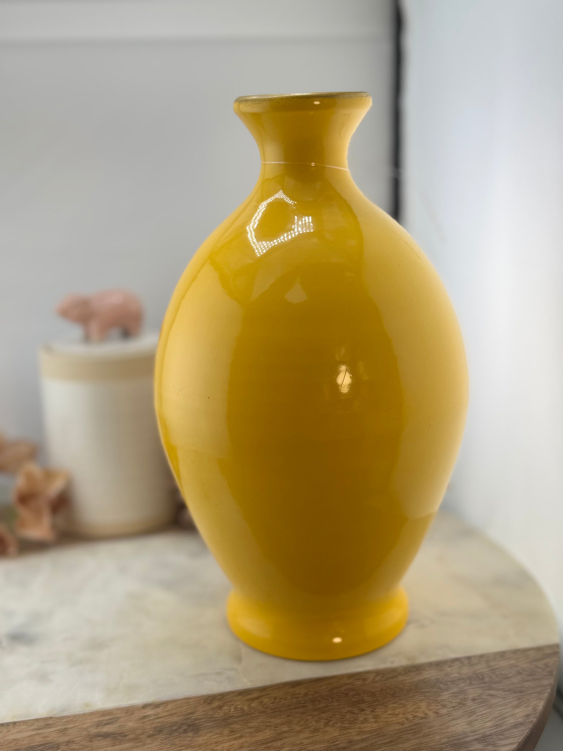 Raz 10" Yellow Vase