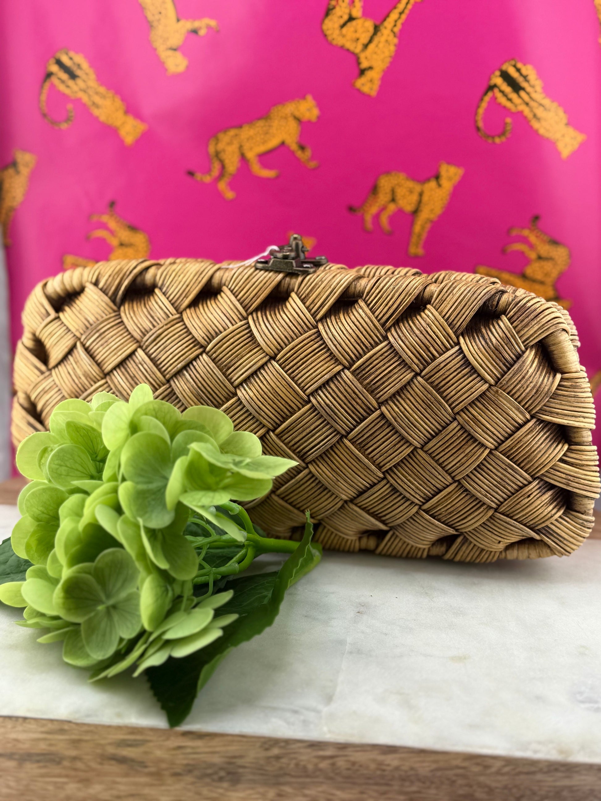 WR Rattan WIde Weave Clutch
