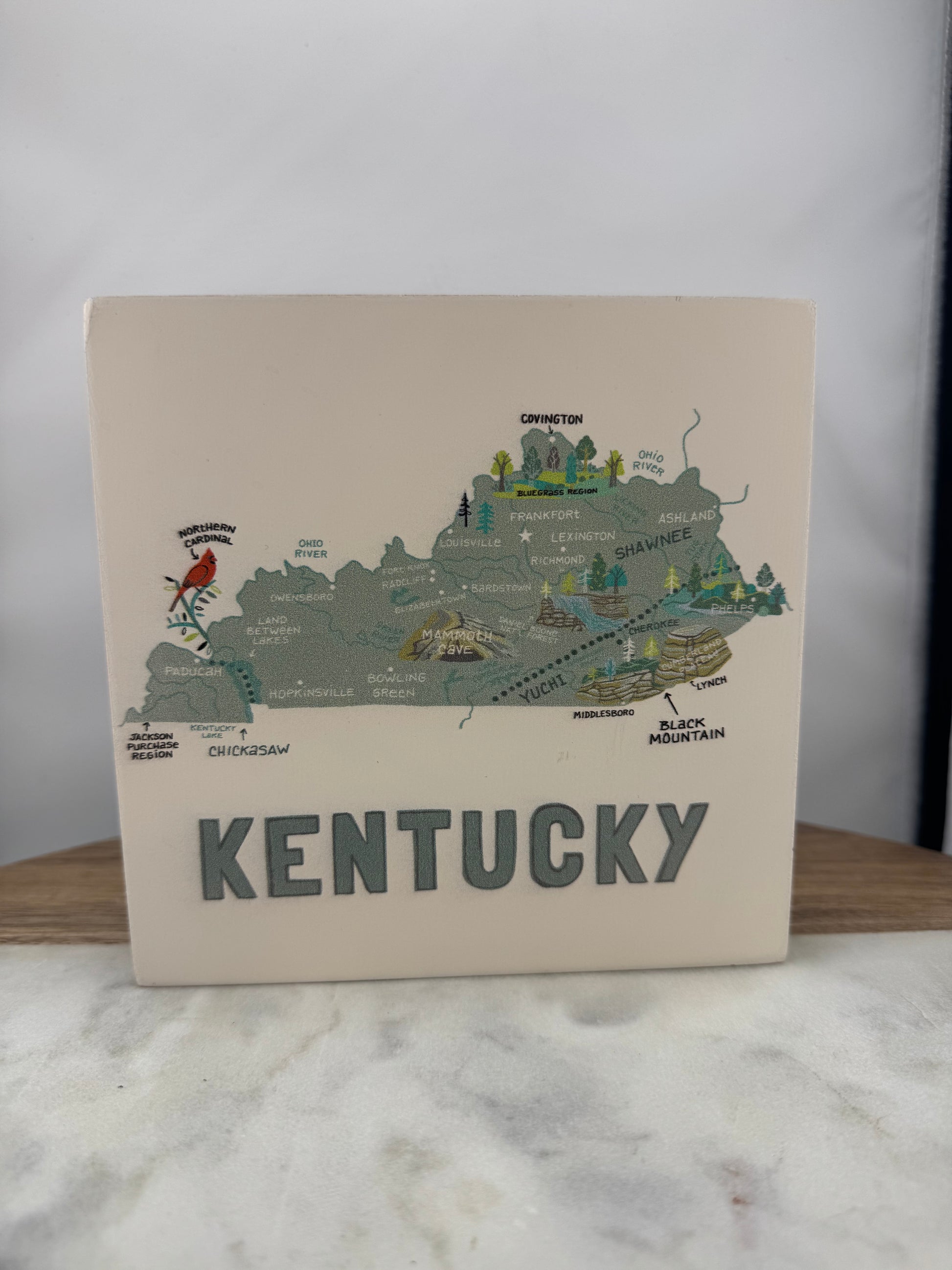 Kentucky Wood Block Art
