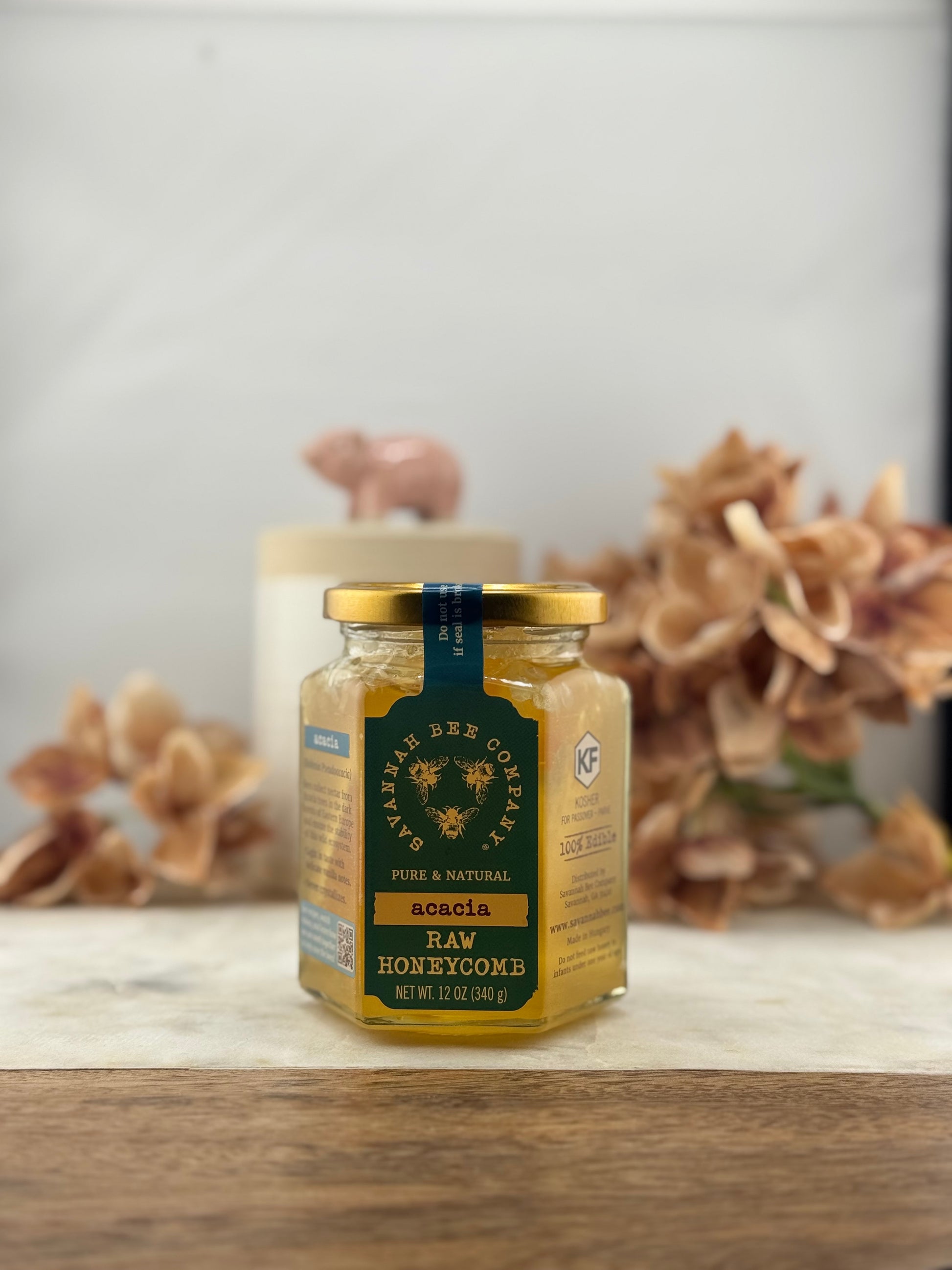 Savannah Bee Company Raw Acacia Honey w Comb 12oz