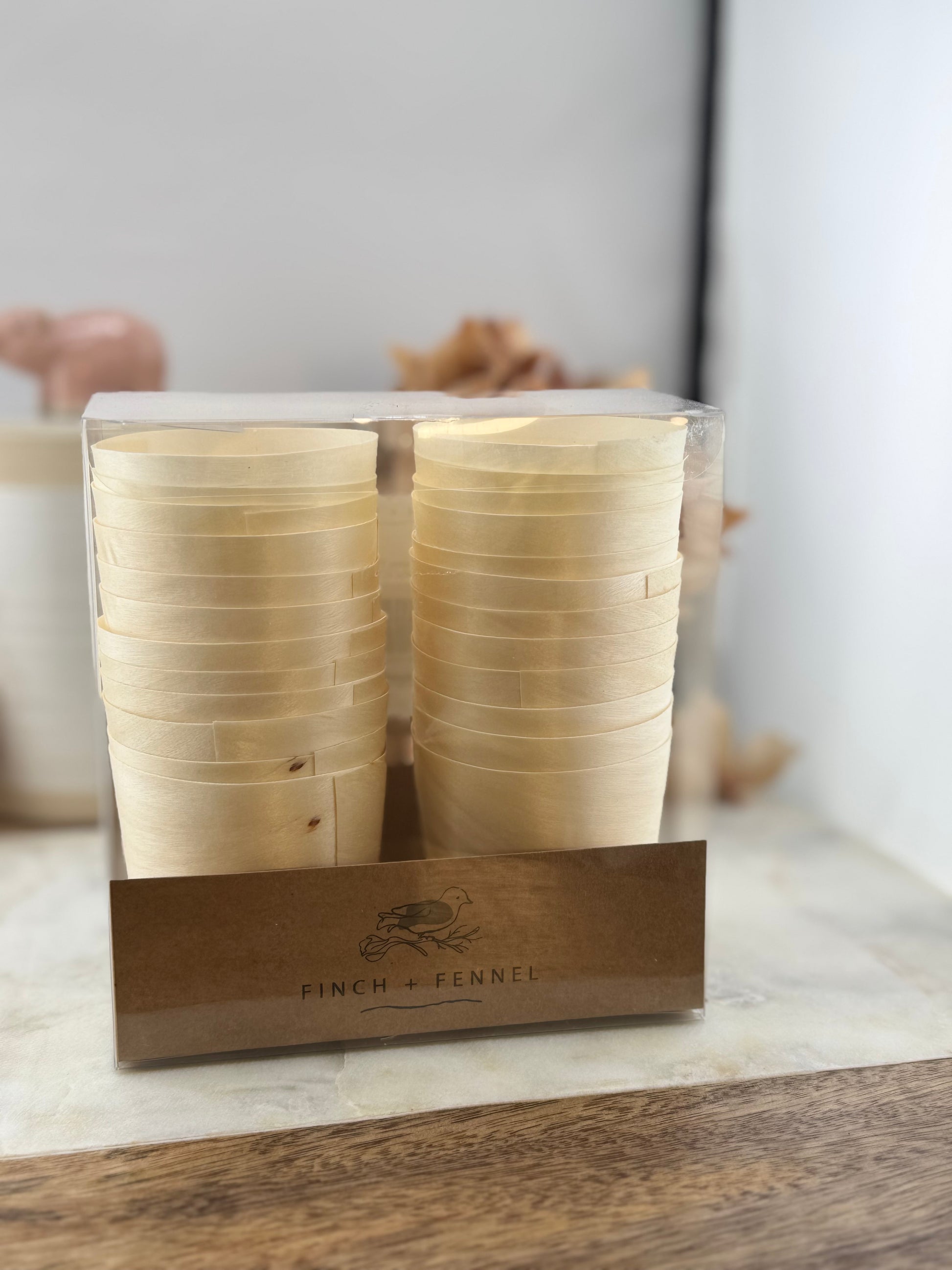 Finch + Fennel Wood Snack Cup in Holder