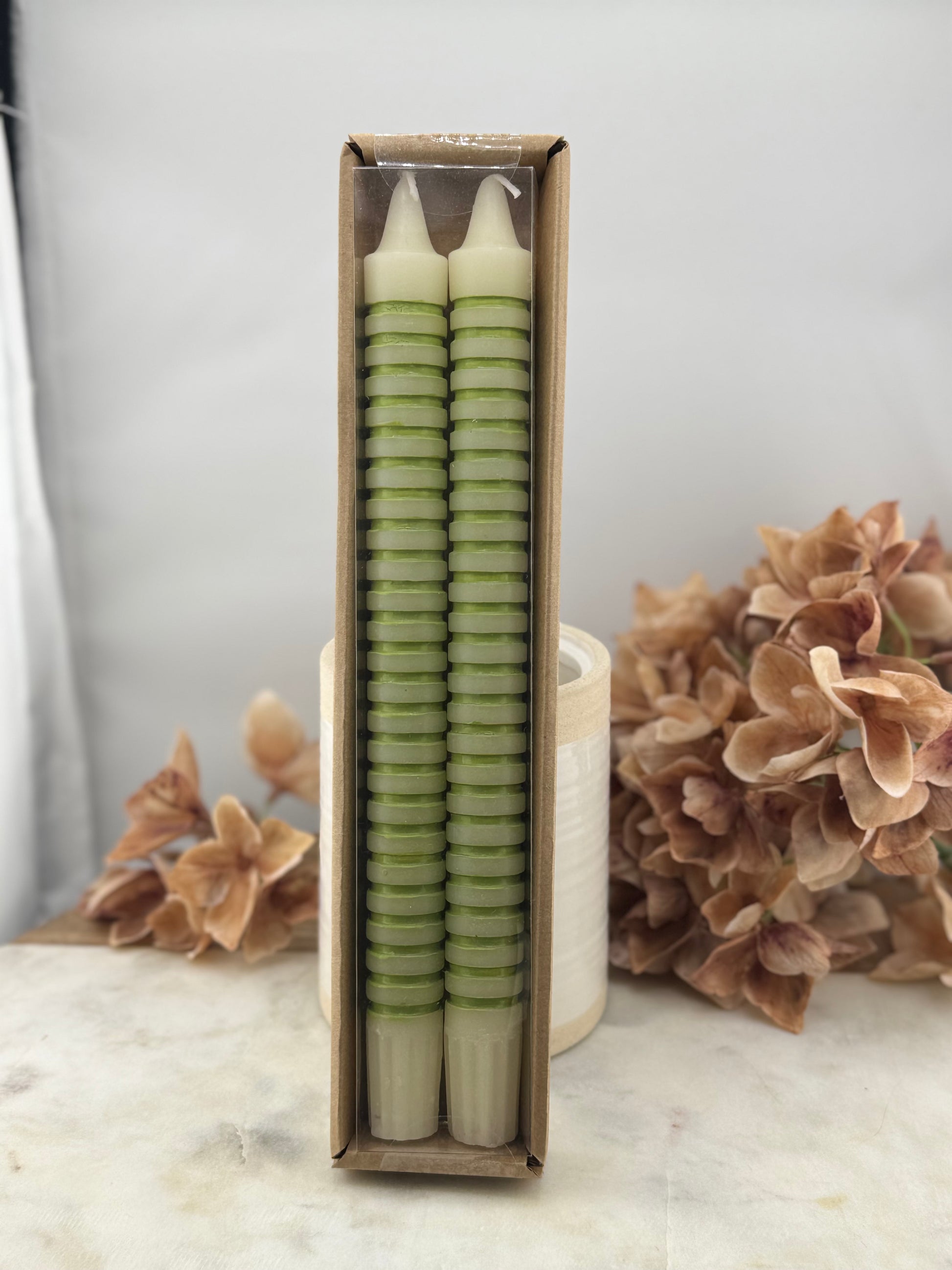 CC 10" Horizontal Stripe Taper  Candles