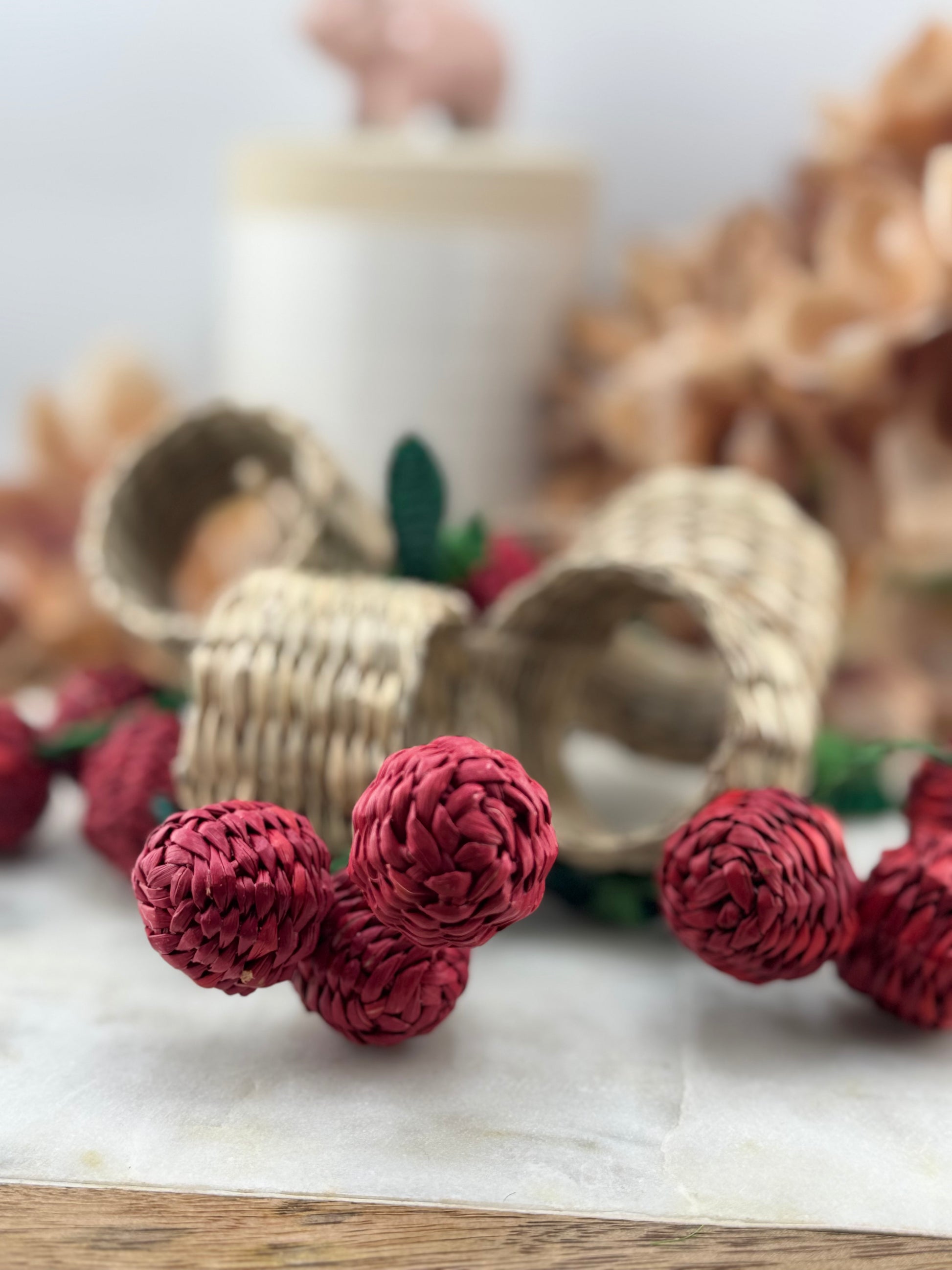 CC Woven Cherry Napkin Rings