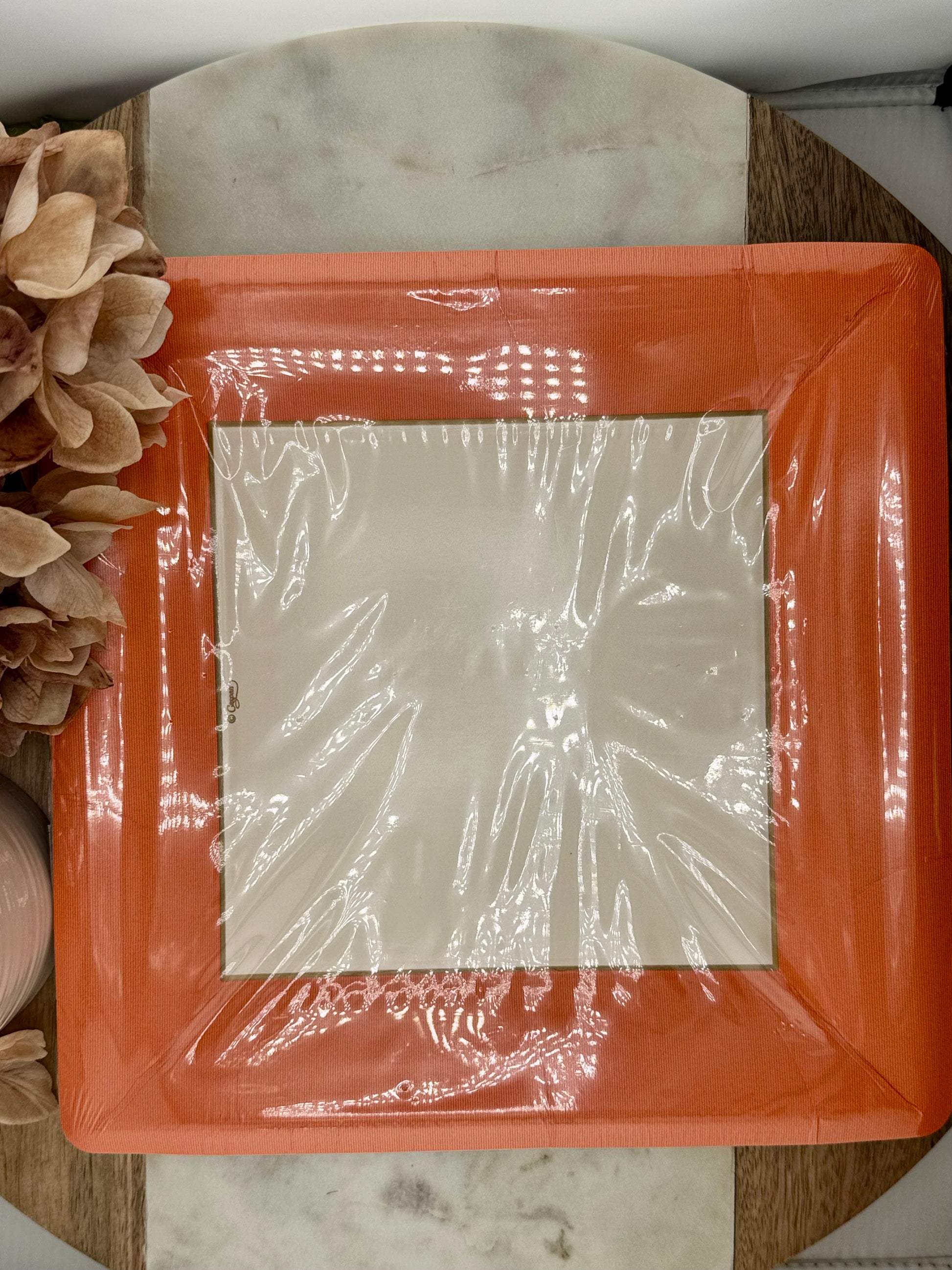Grosgrain Border Red Dinner Plate