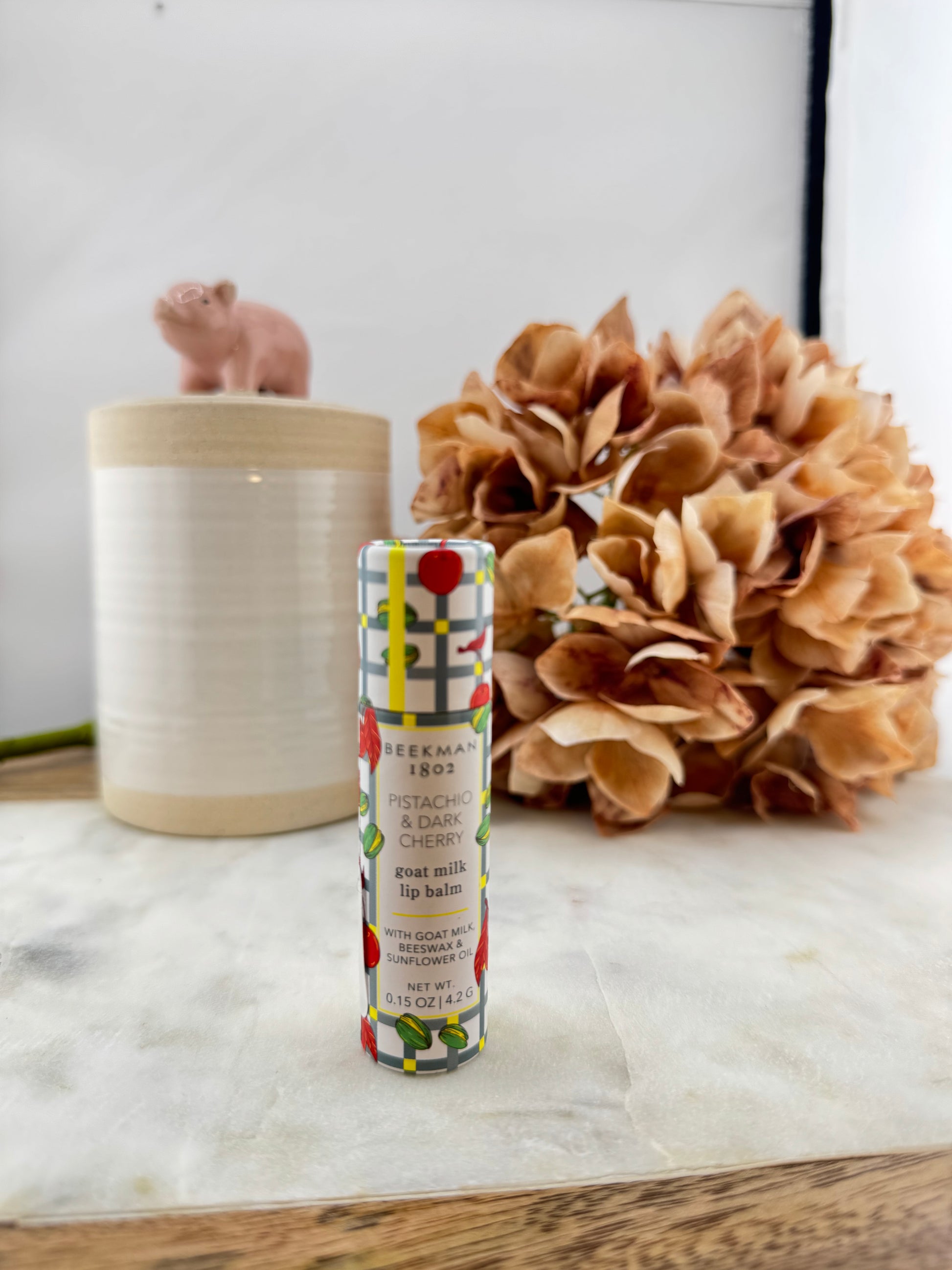 Beekman 1802 Pistachio Dark Cherry Lip Balm