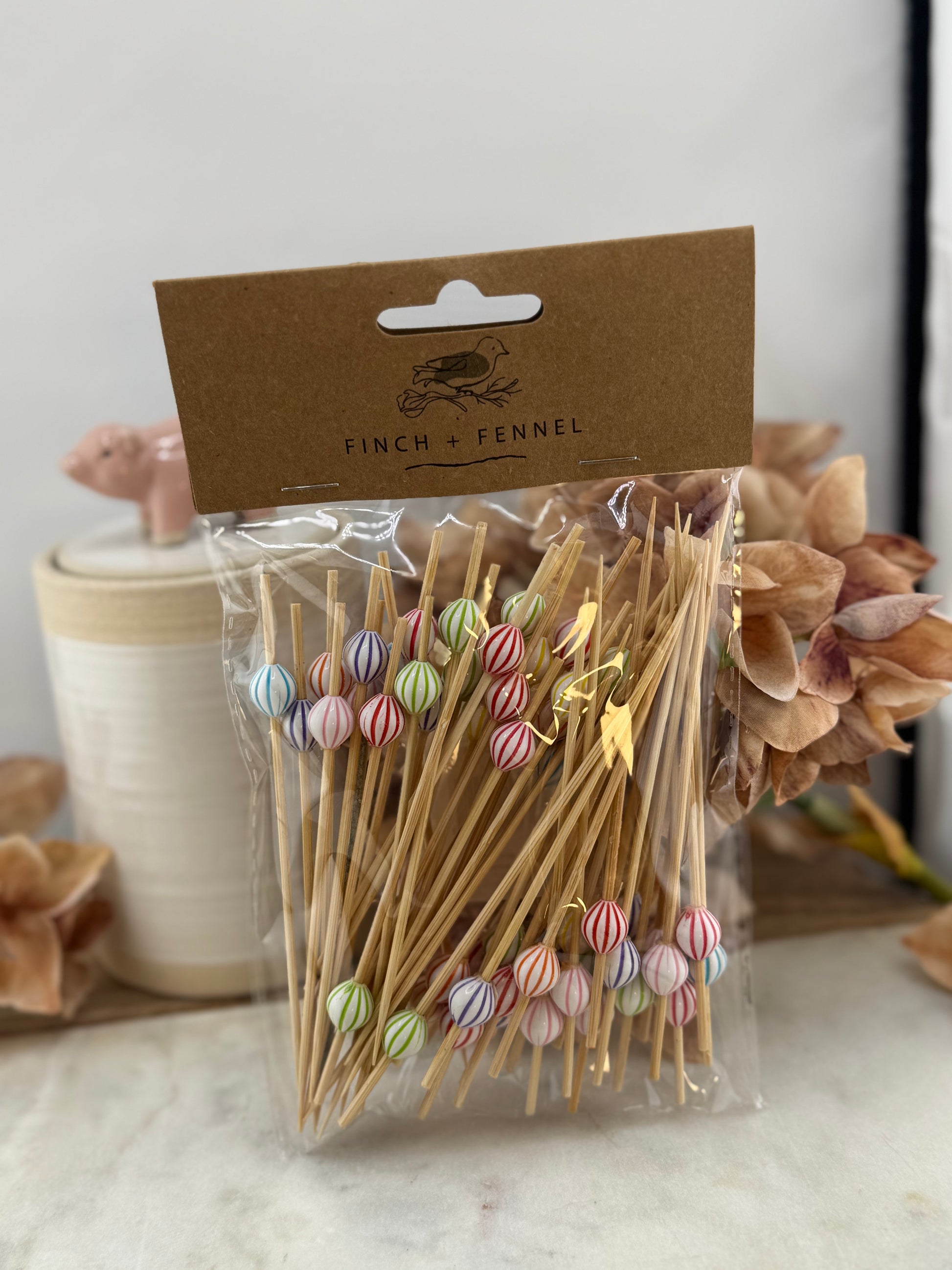 Finch + Fennel 4.75" Bamboo Pearl Skewers