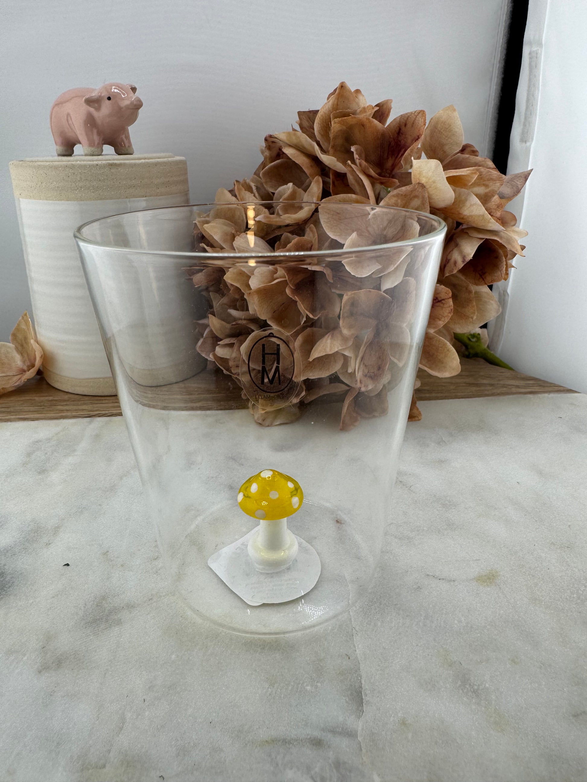 Hazel Mazel Glass with Figurine