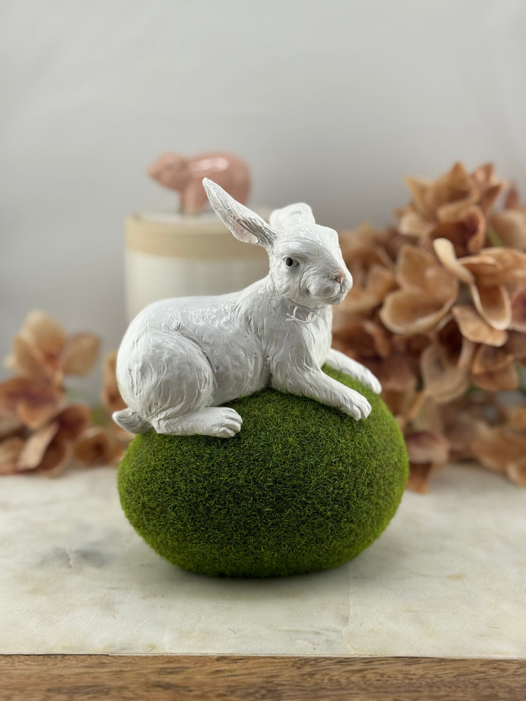 KK 7.25 Inch Moss Egg With Rabbit