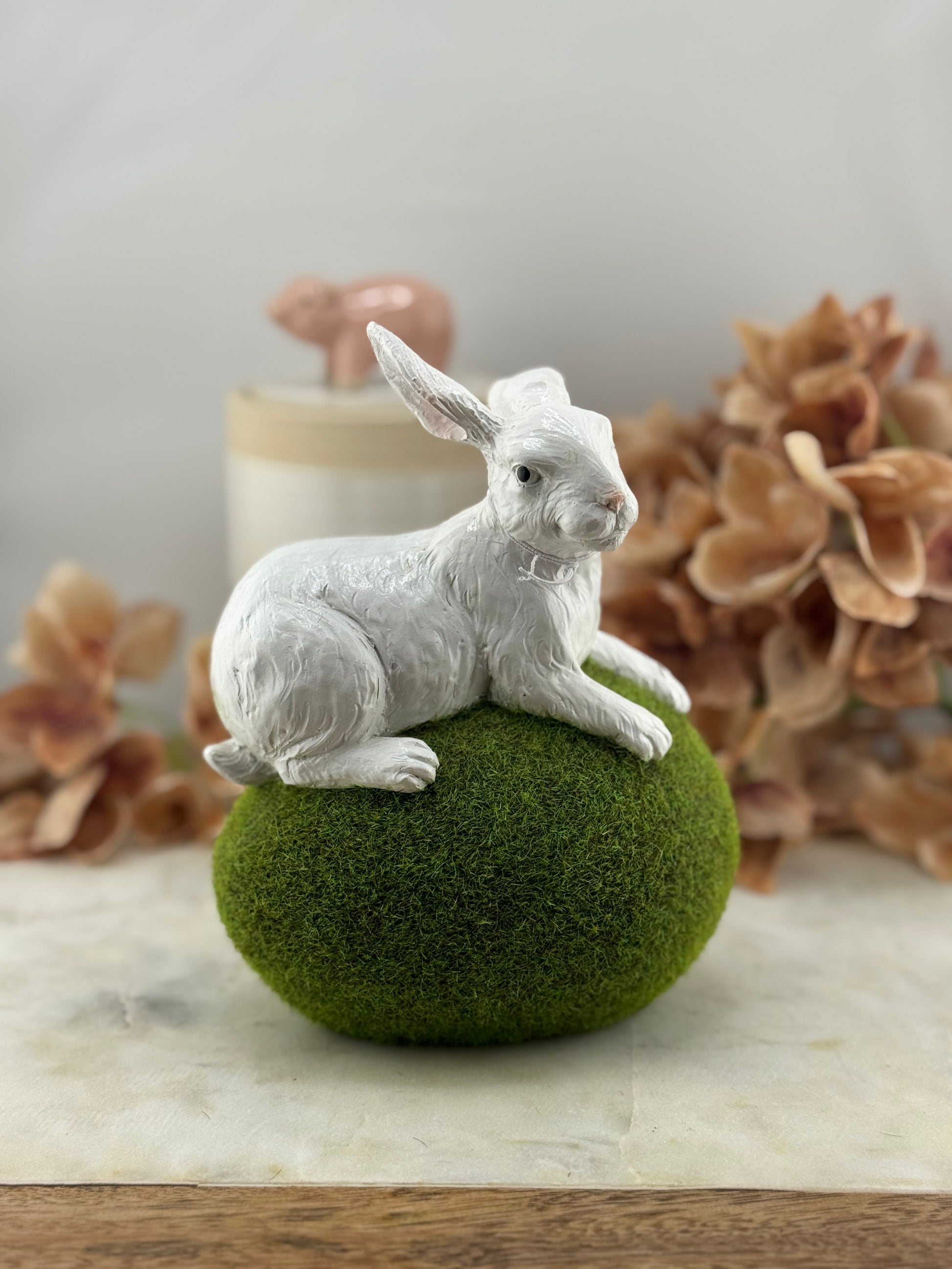 KK 7.25 Inch Moss Egg With Rabbit