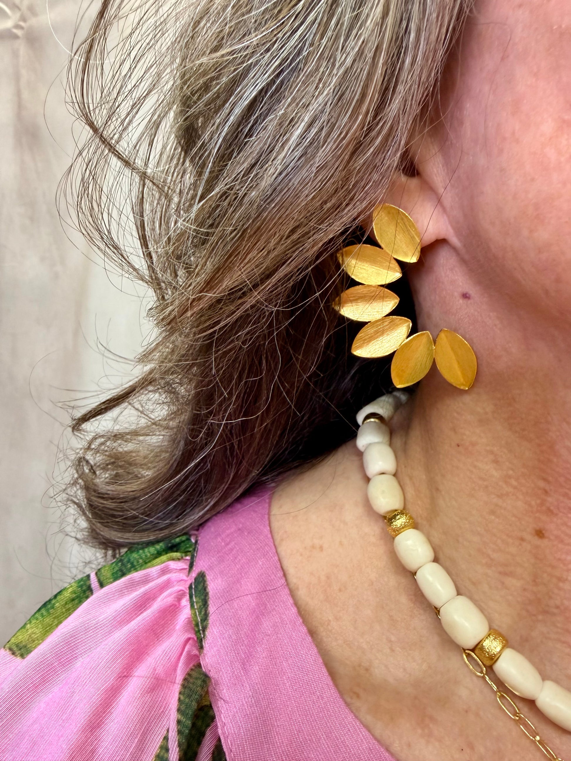 WW Crescent Leaf Earrings