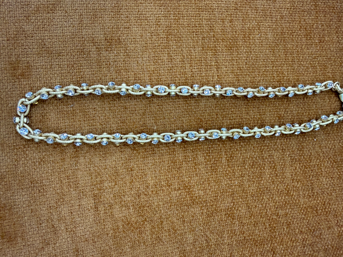 VIRTUE Twisted Rhinestone Statement Necklace