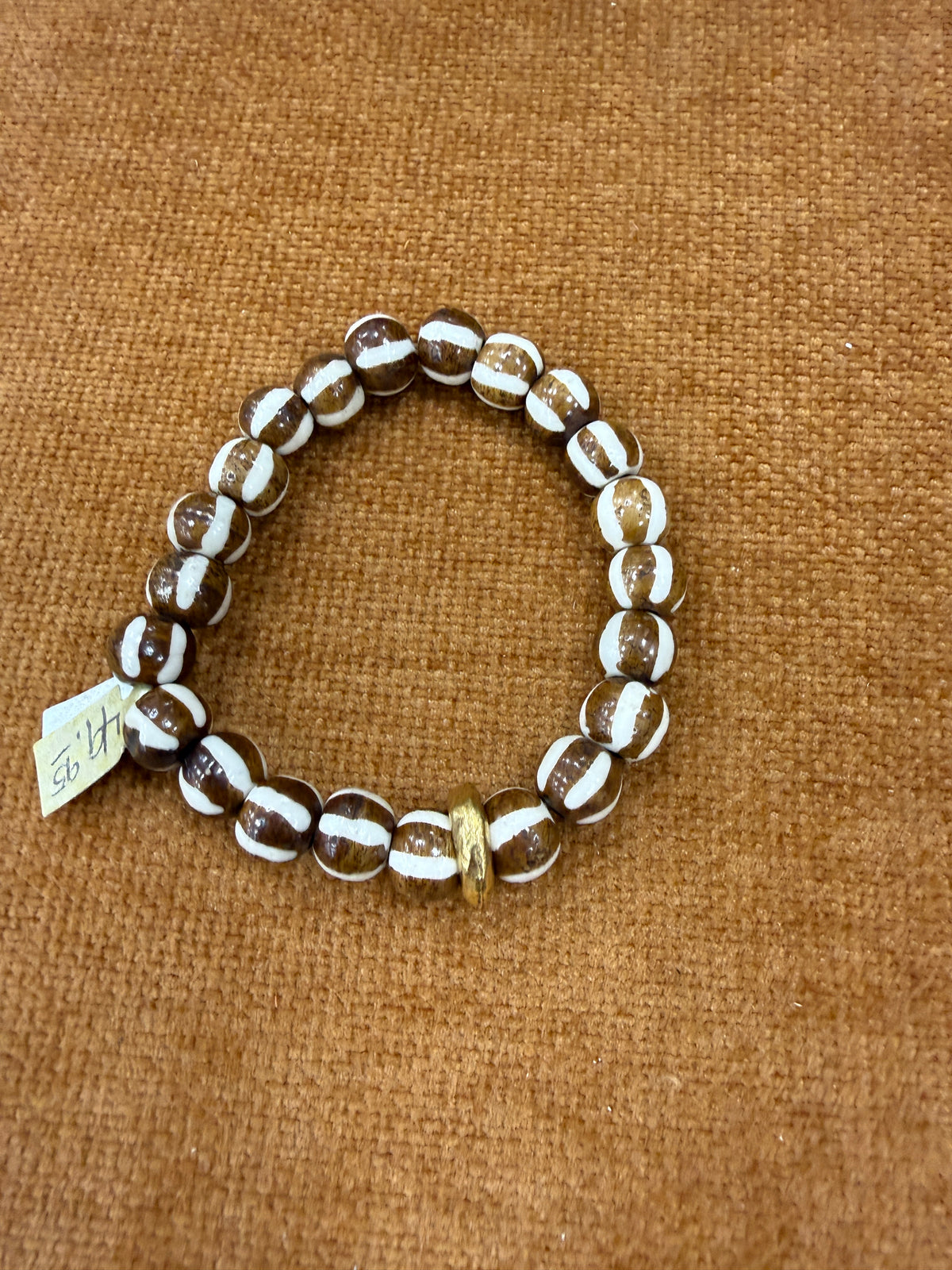 VIRTUE Tan Bone Striped Tribal Bracelet