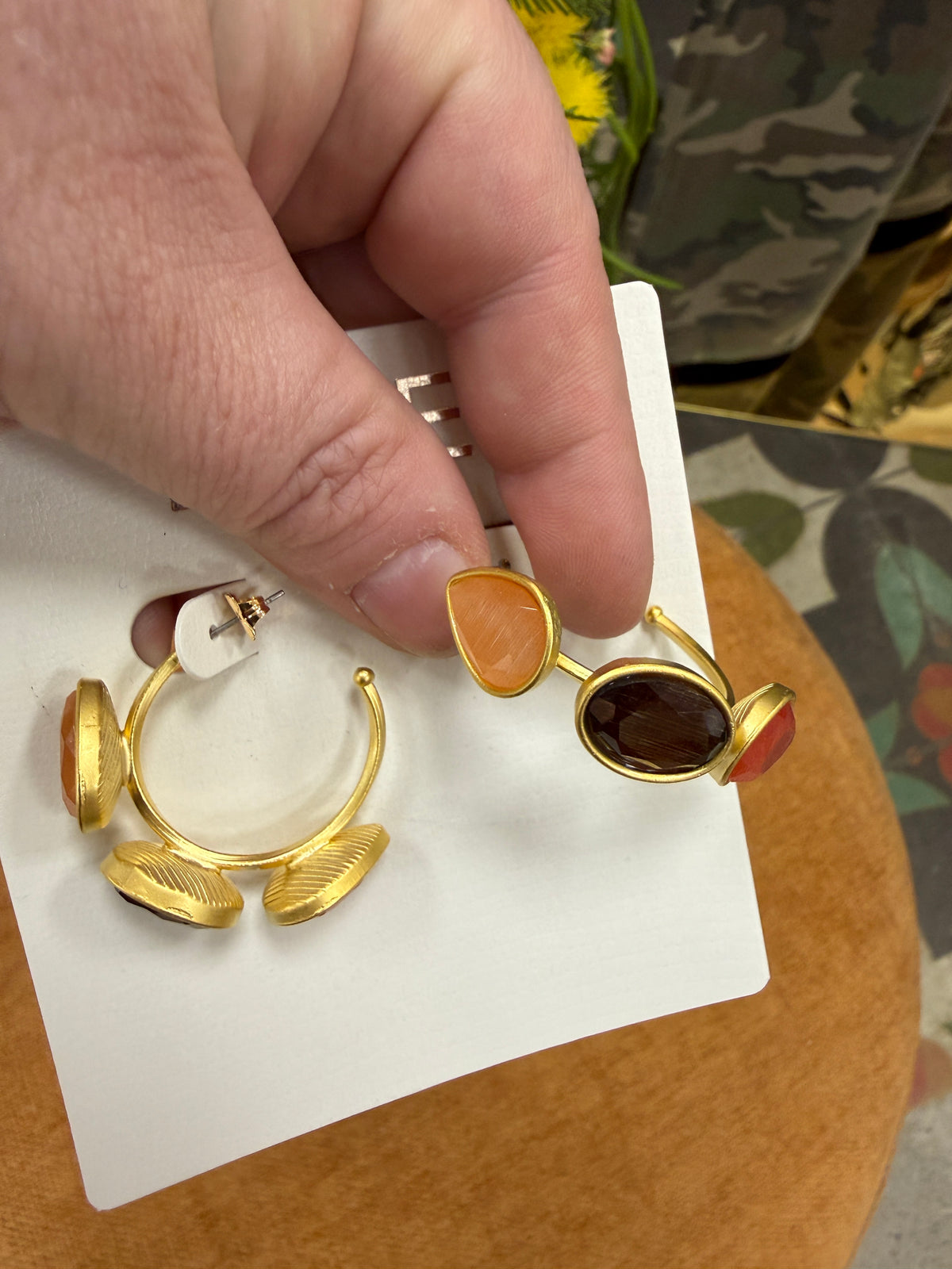 VIRTUE Rachel Teardrop Bezel Hoop Earrings