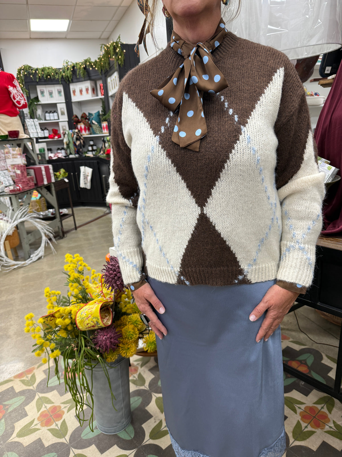 ESQ Big Argyle Sweater