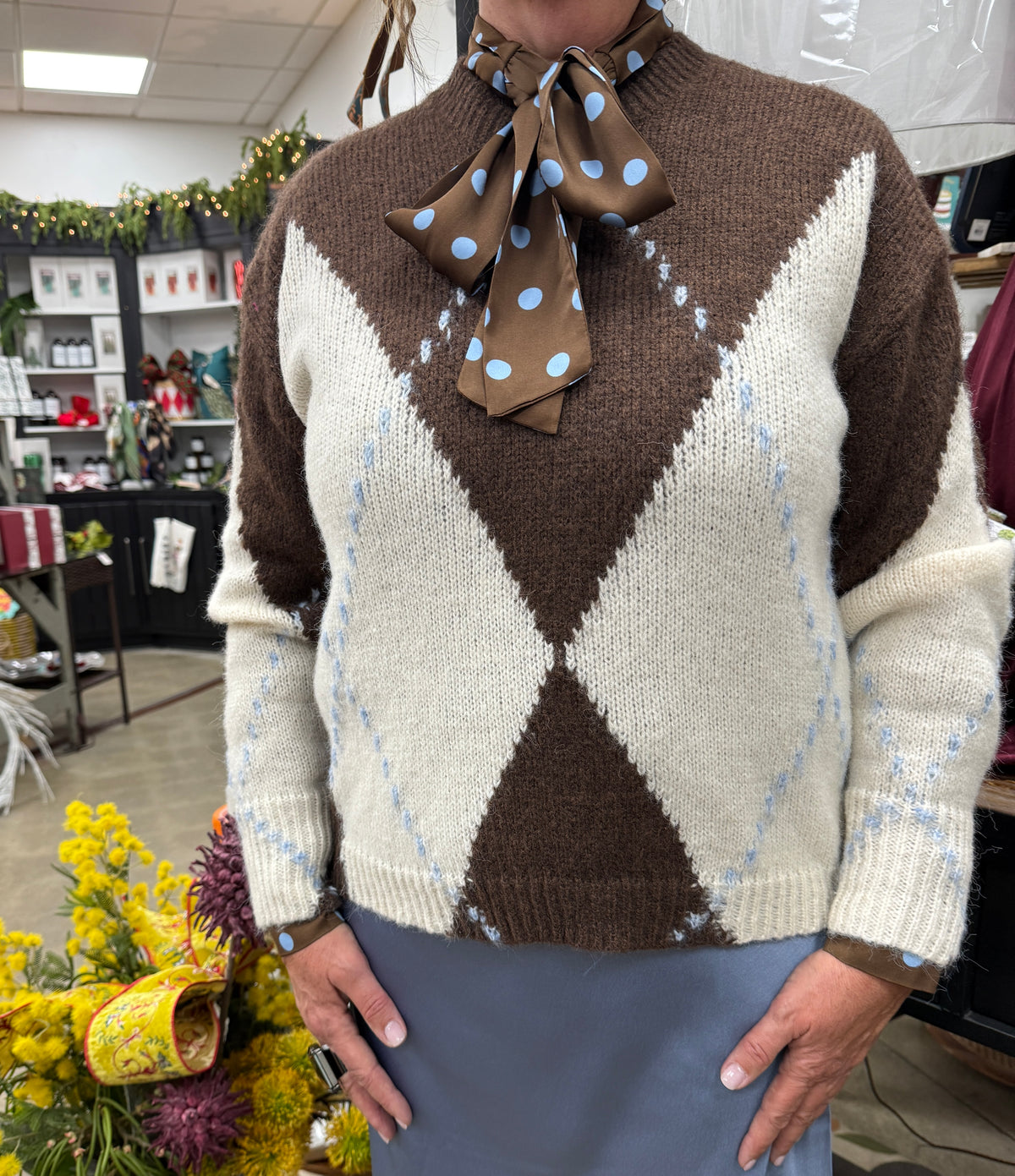 ESQ Big Argyle Sweater