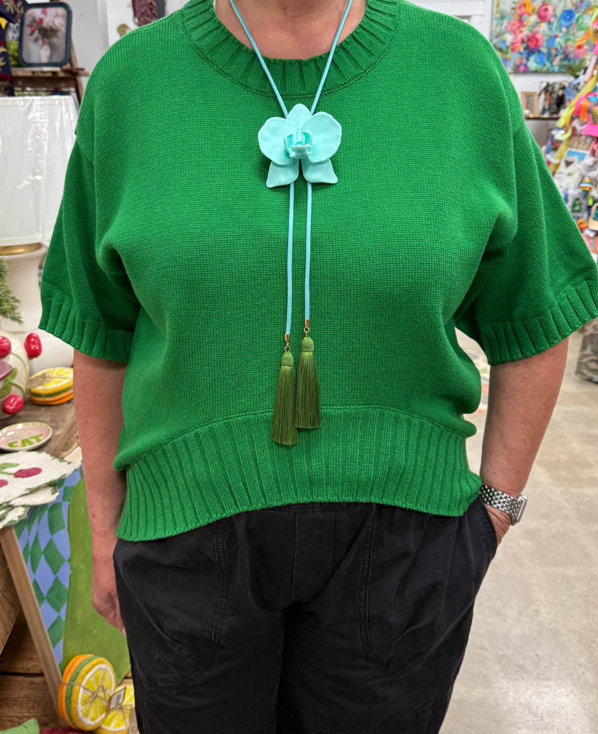 RAHYA Orchid Bolo Necklace