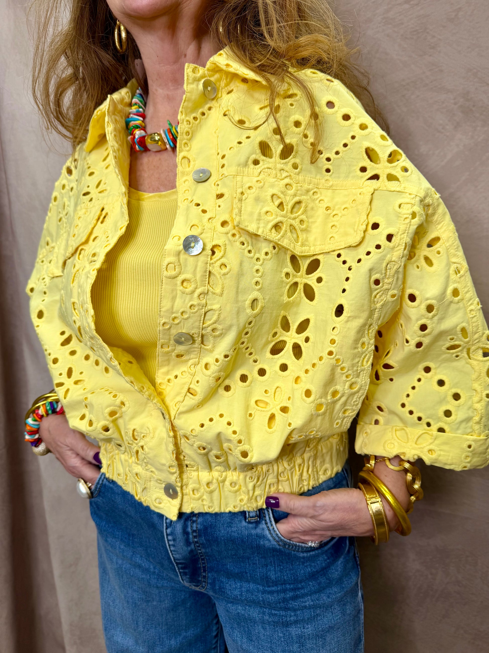 ESQ Singlet Satin Binding Rib Knit Top- Lemon Yellow