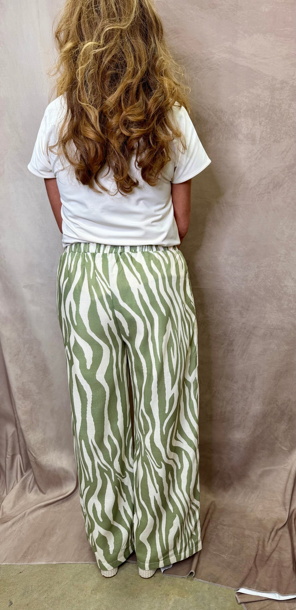 EN Sage Green Zebra Stripe Pant