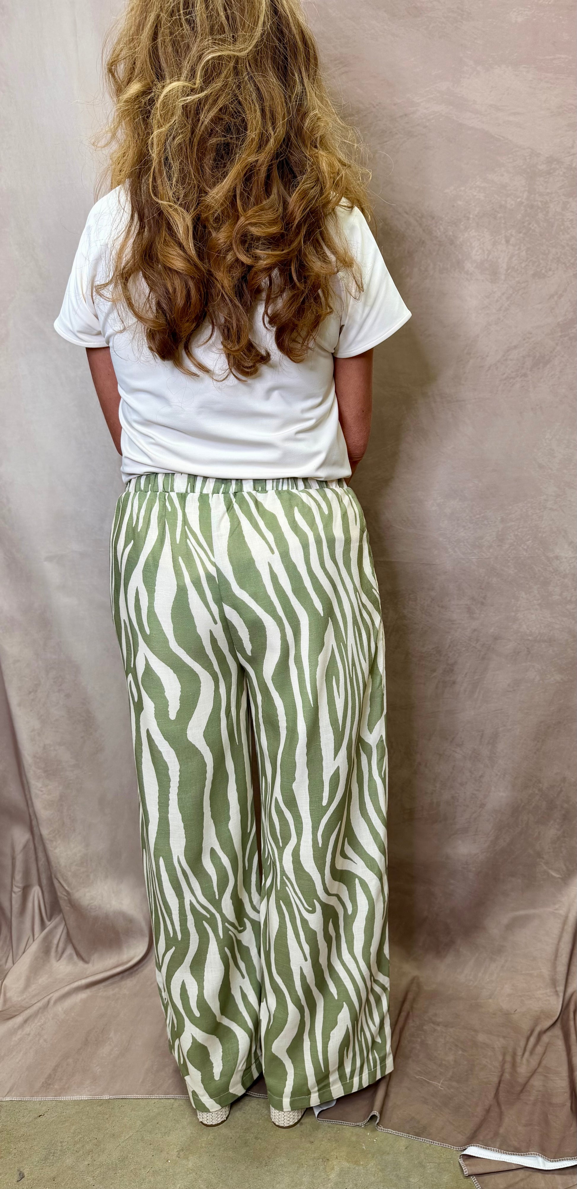 EN Sage Green Zebra Stripe Pant