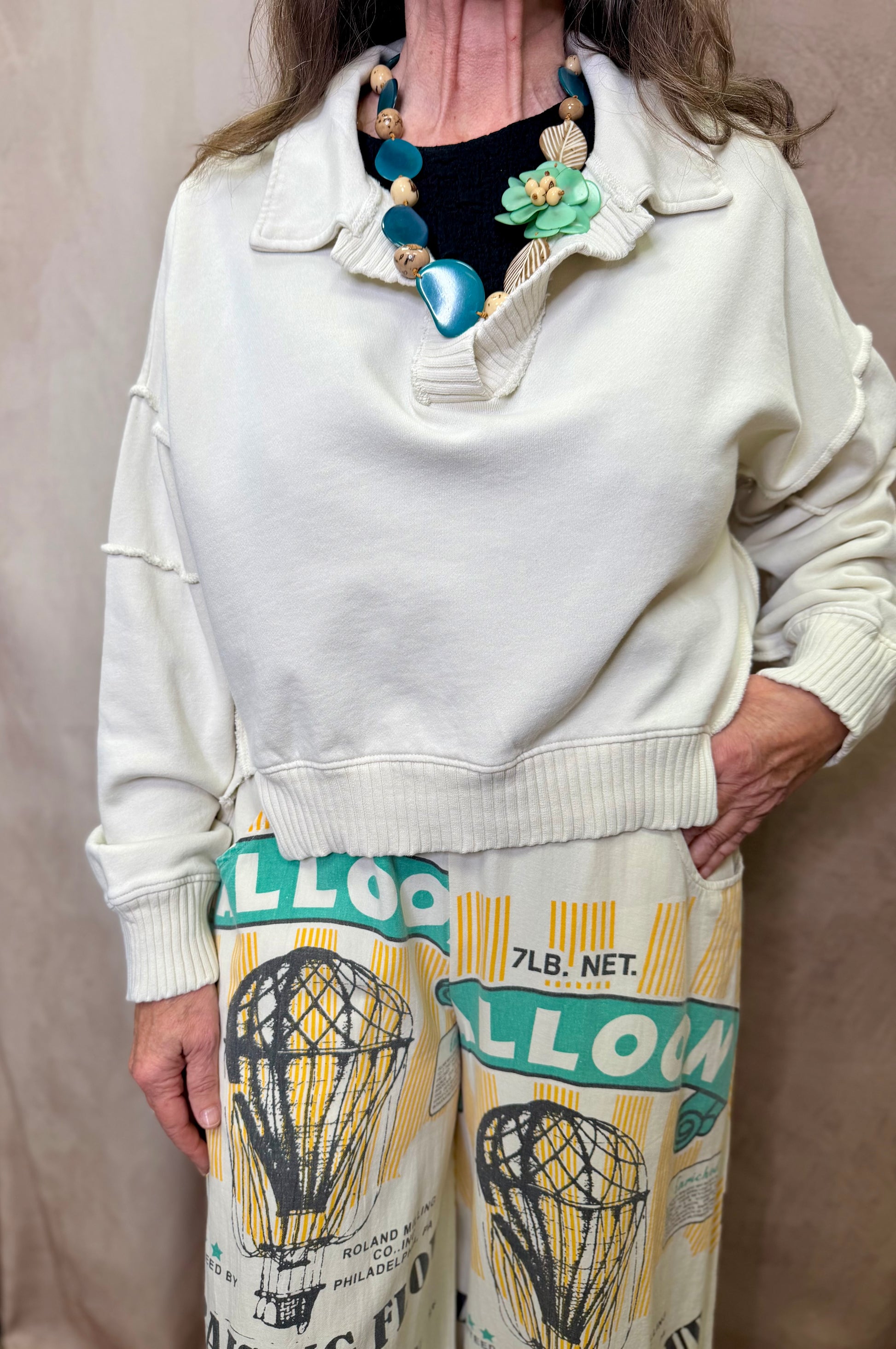 PL Fleeced French Terry High&Low Top