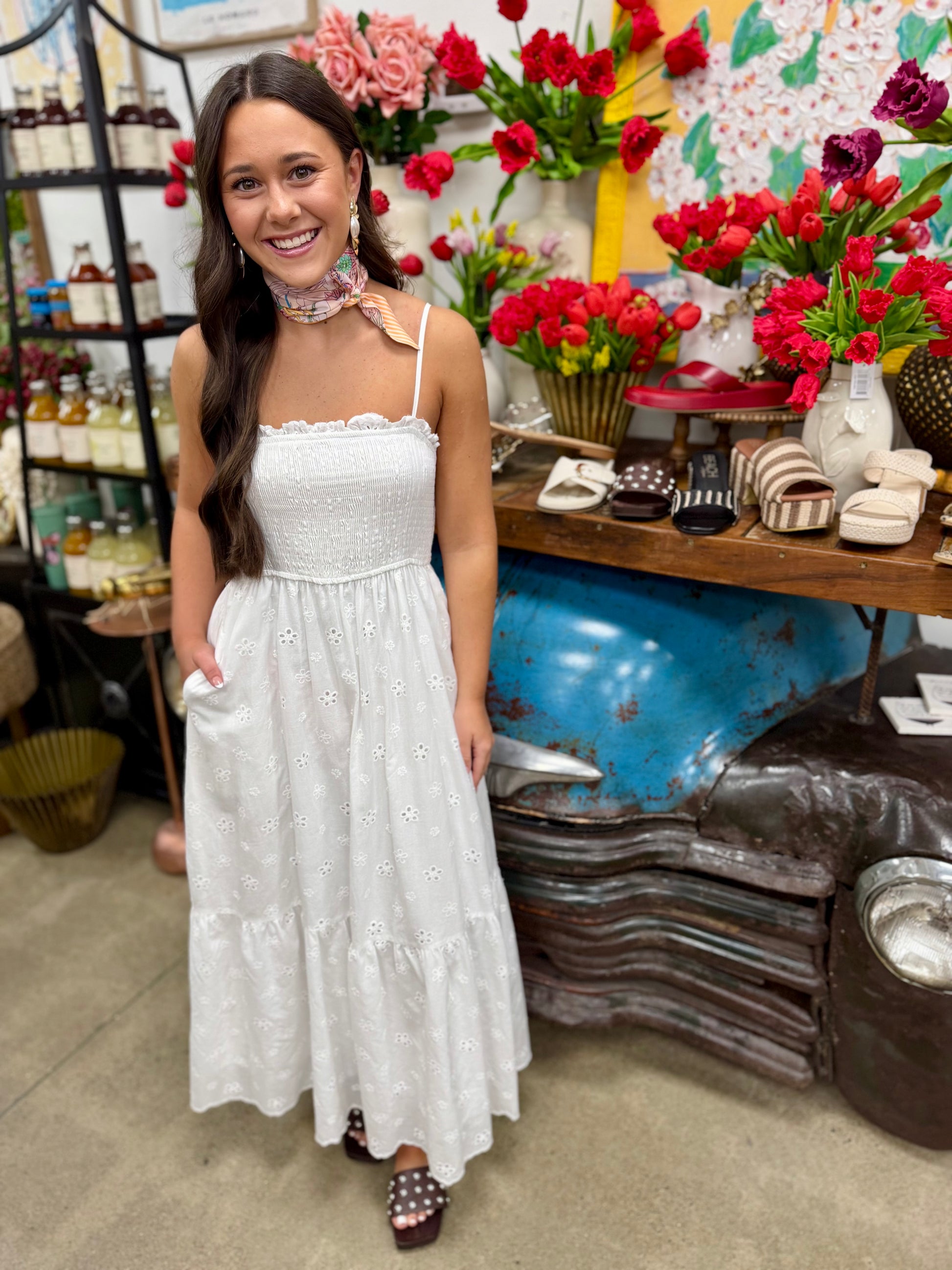 PF Eyelet Spaghetti Strap Dress