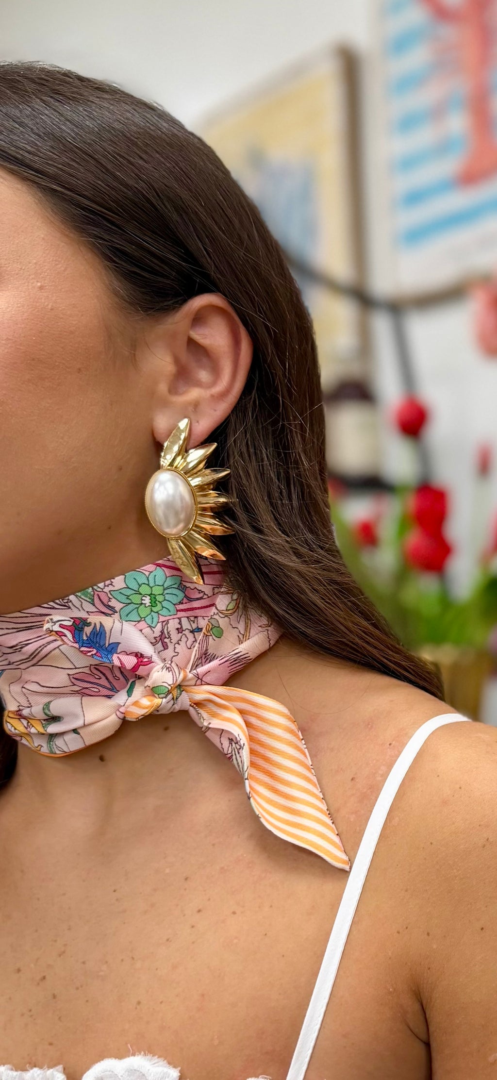 GS Skinny Scarf- Floral Print