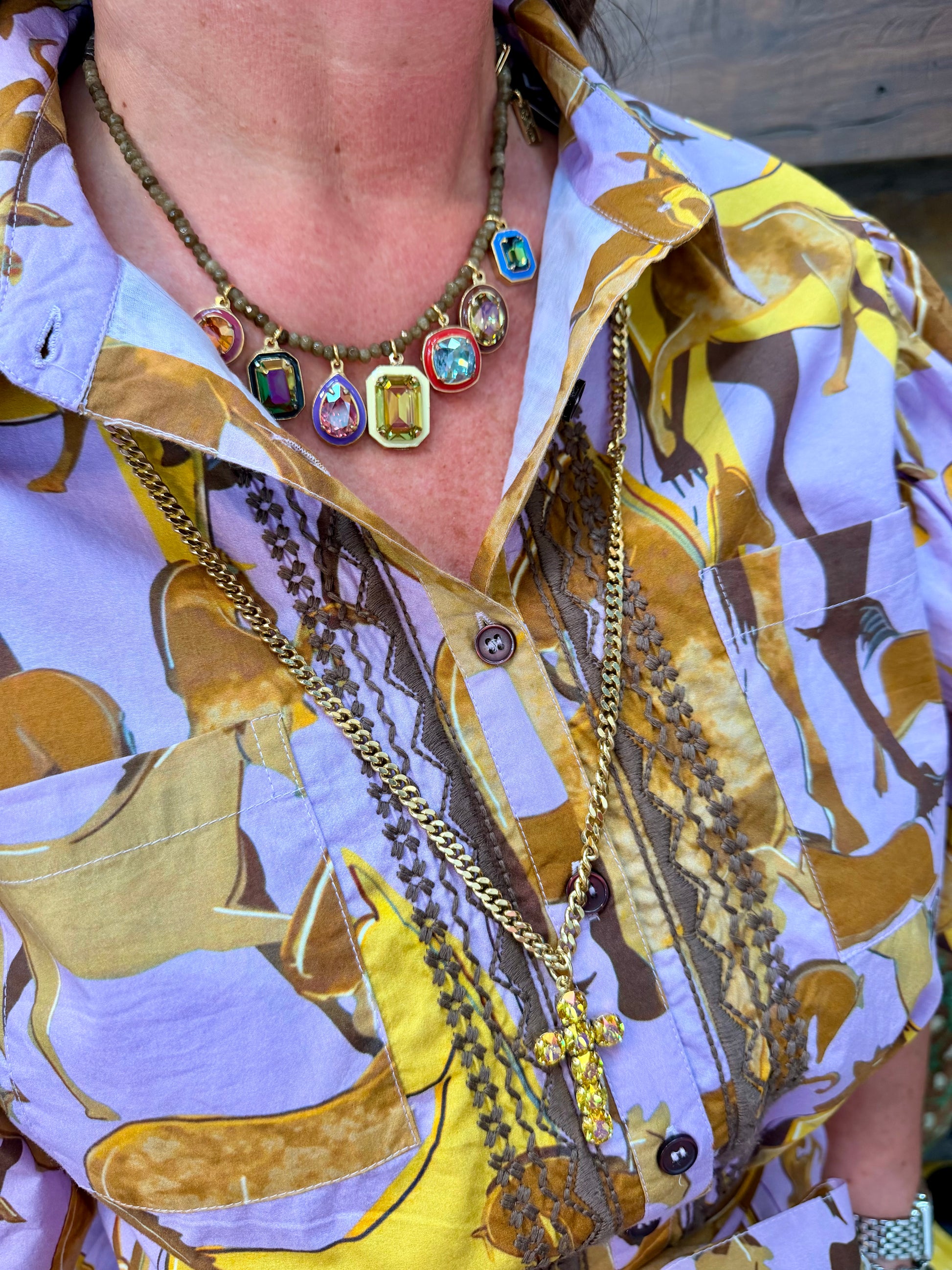 TOVA Clemmy Necklace In Midnight Express