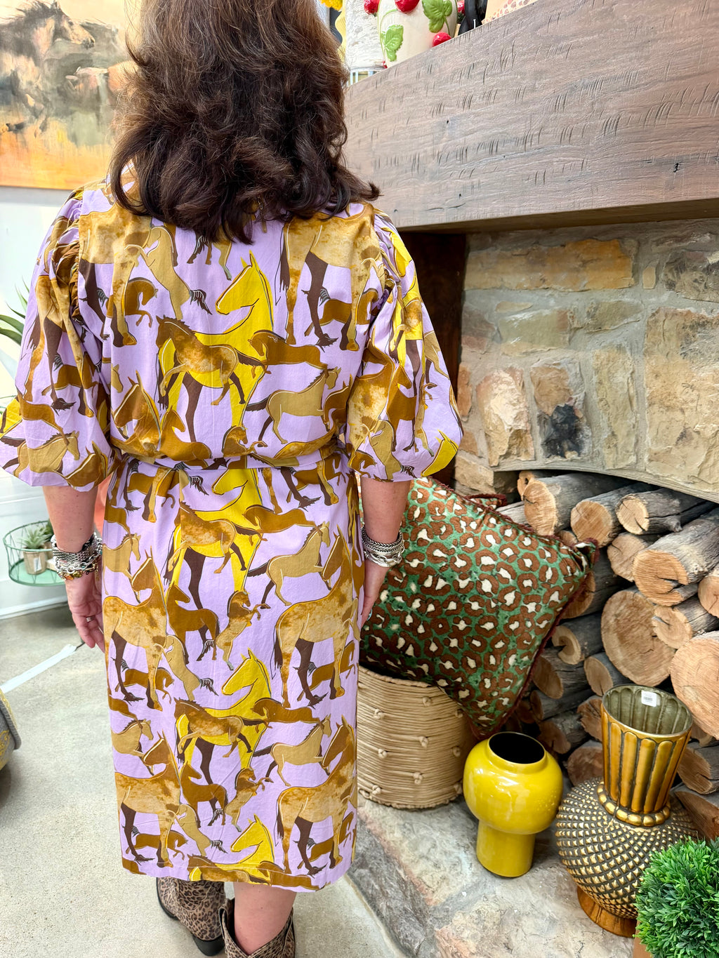 IJ Horse Print Shirt Dress