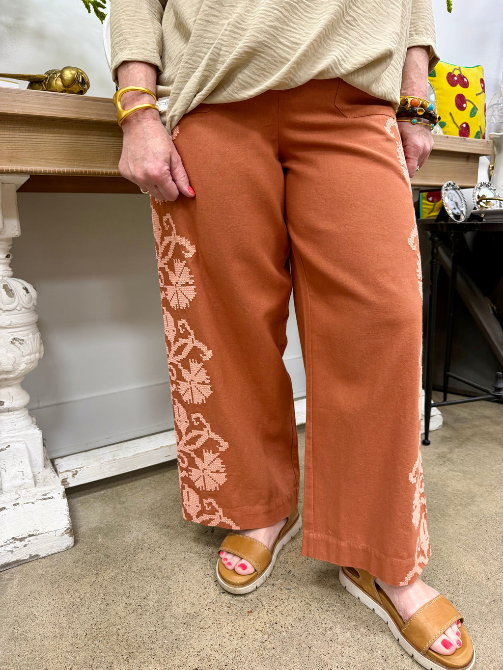 IJ Embroidered Pants