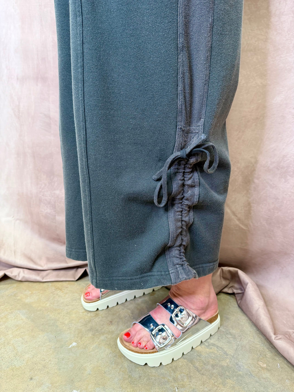 BL Washed Oversized Wide Leg Jumpsuit