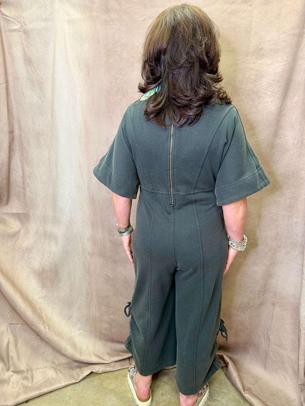 BL Washed Oversized Wide Leg Jumpsuit