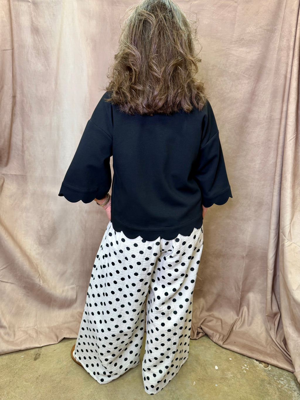 EP Wide Leg Linen Polka Dot Pant
