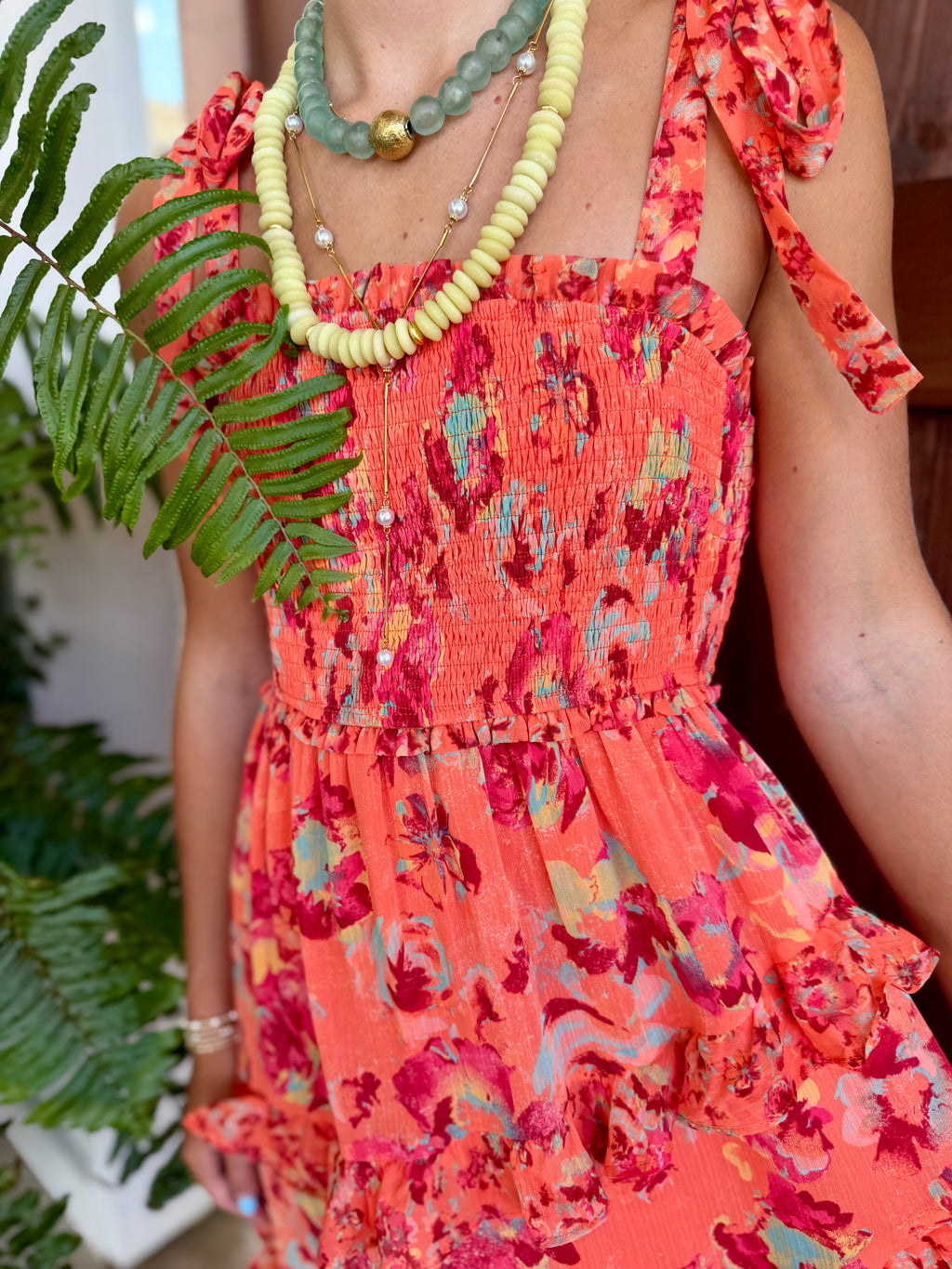 MY Floral Chiffon Midi Dress