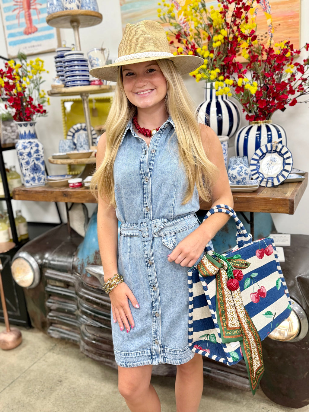 KUT Halter Denim Dress