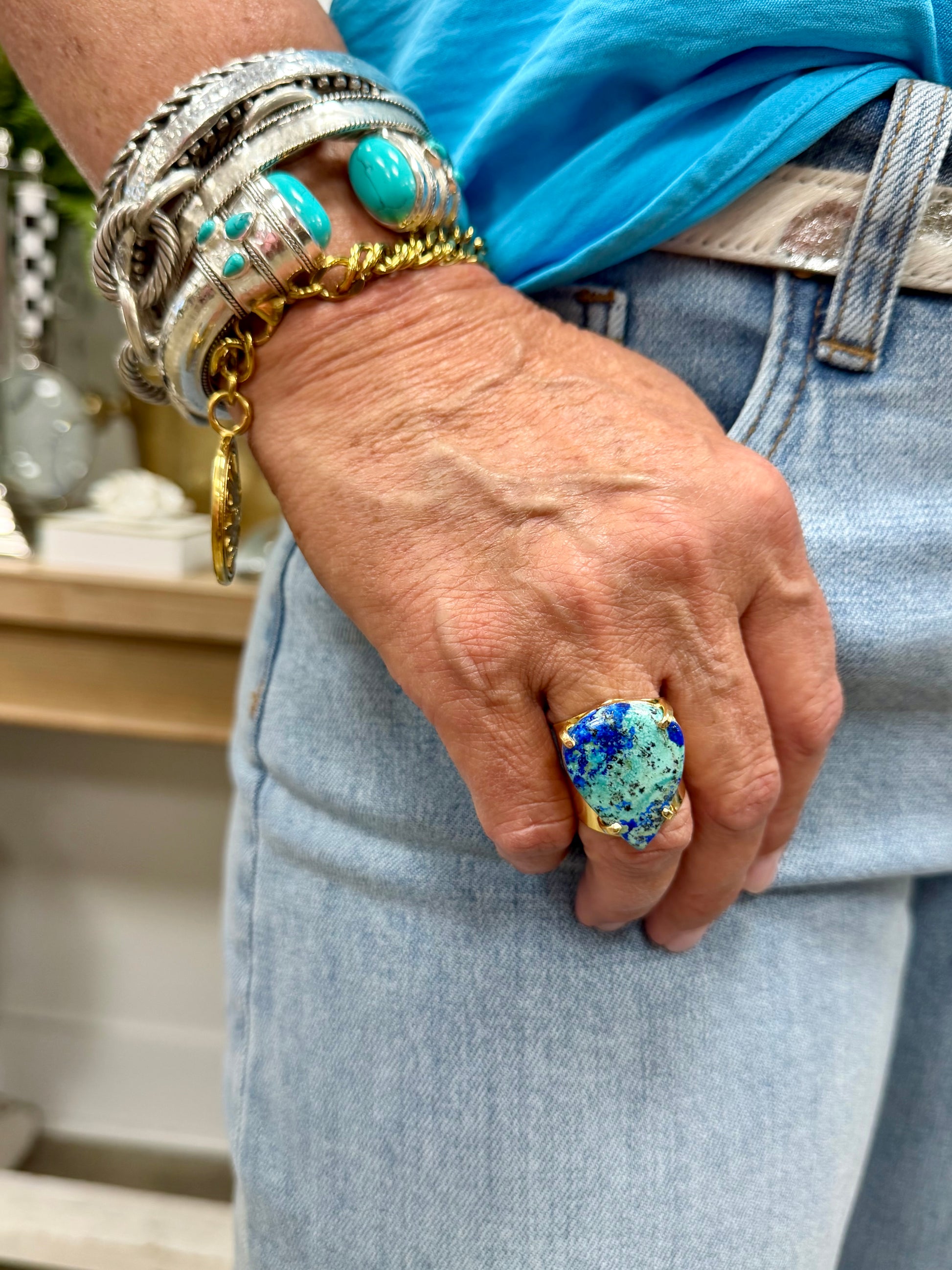VIRTUE Azurite Cuff Ring