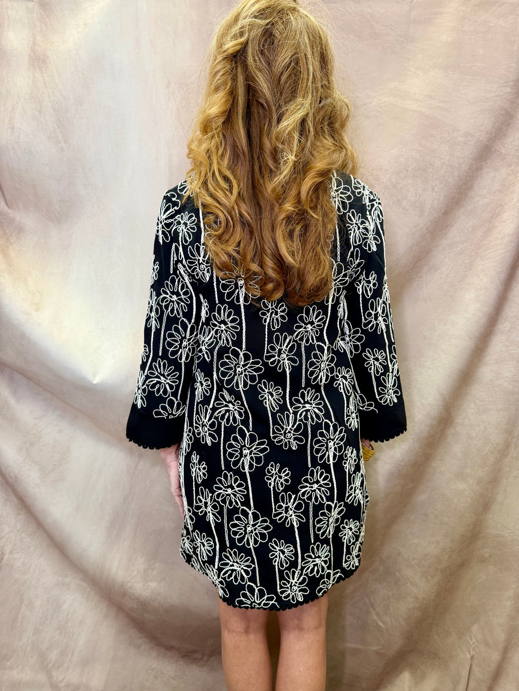 AP Floral Embroidered Collar Mini Dress