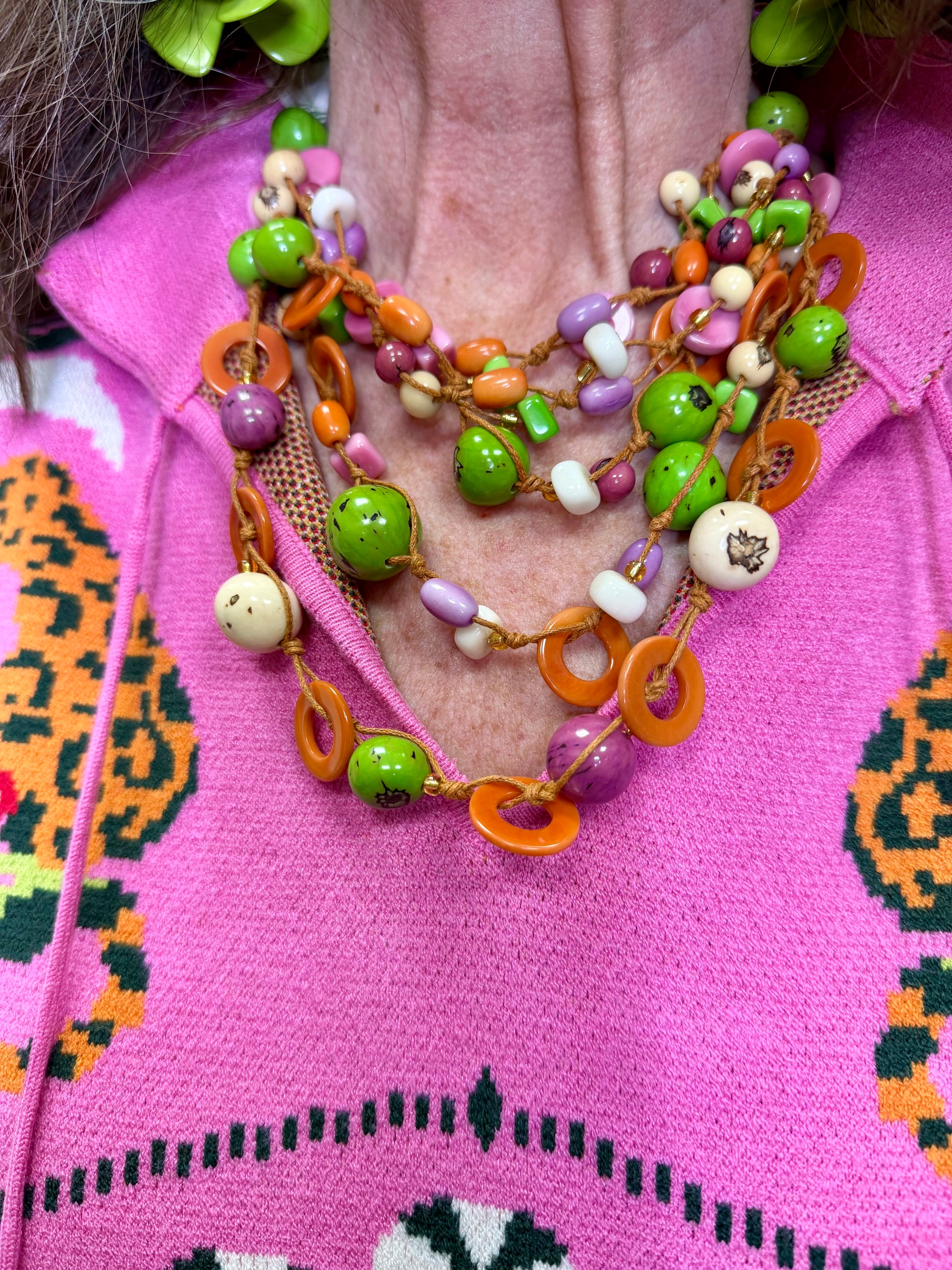 TA Cyrus Necklace Pink Combo