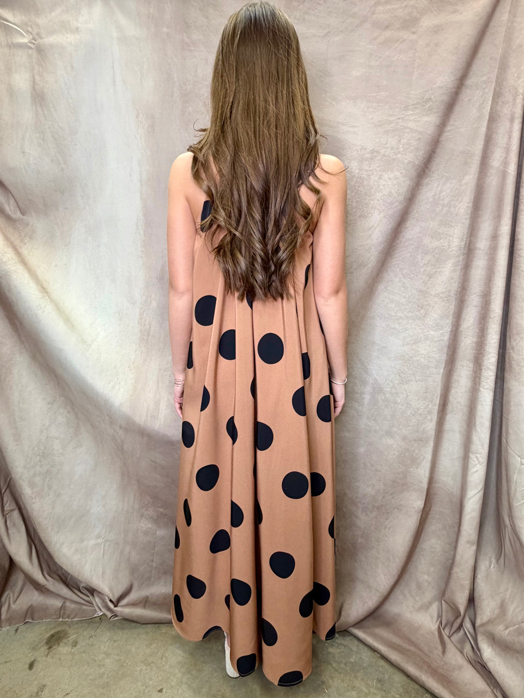 AP Polka Dot Halter Neck Maxi Dress