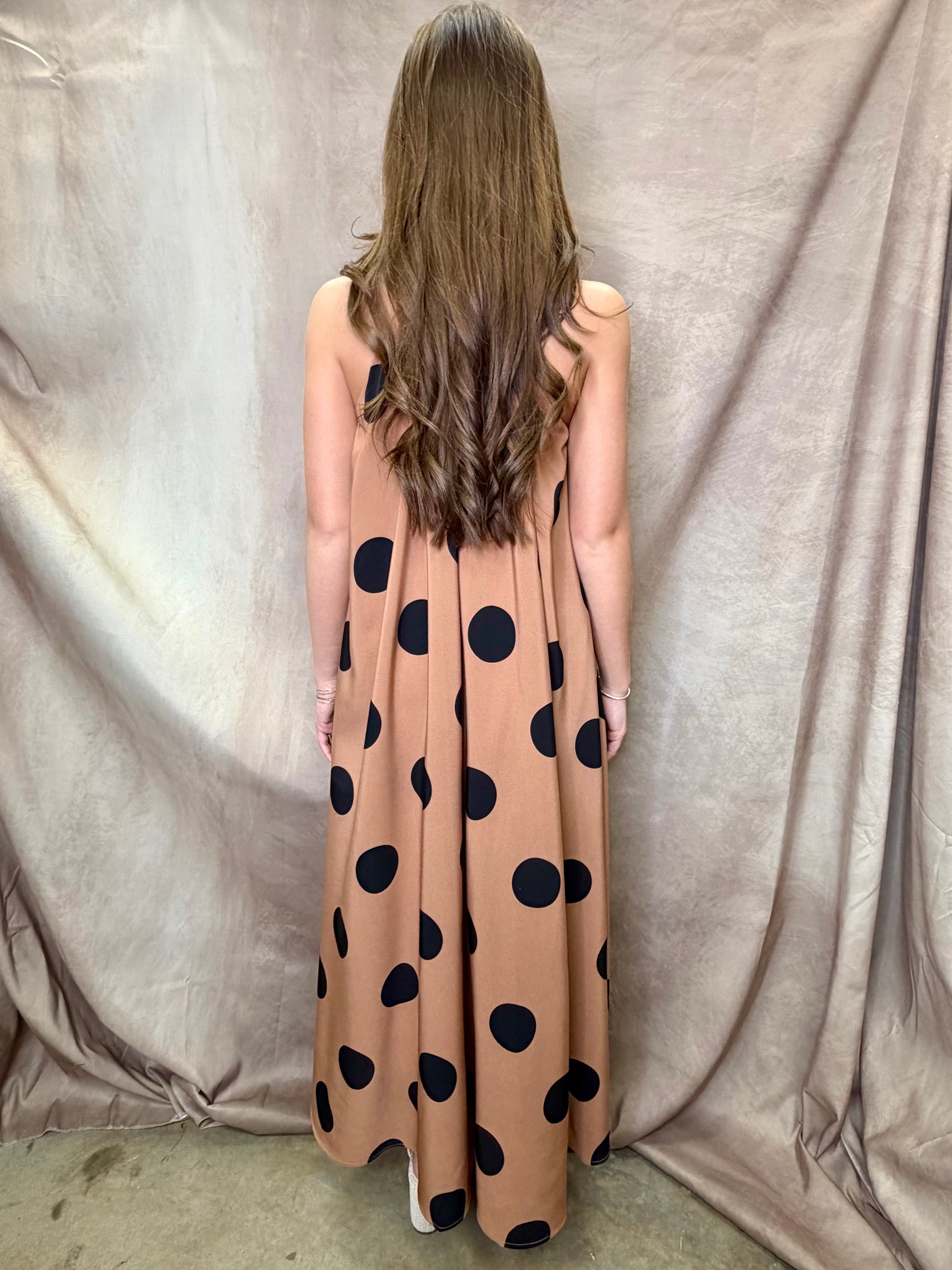 AP Polka Dot Halter Neck Maxi Dress