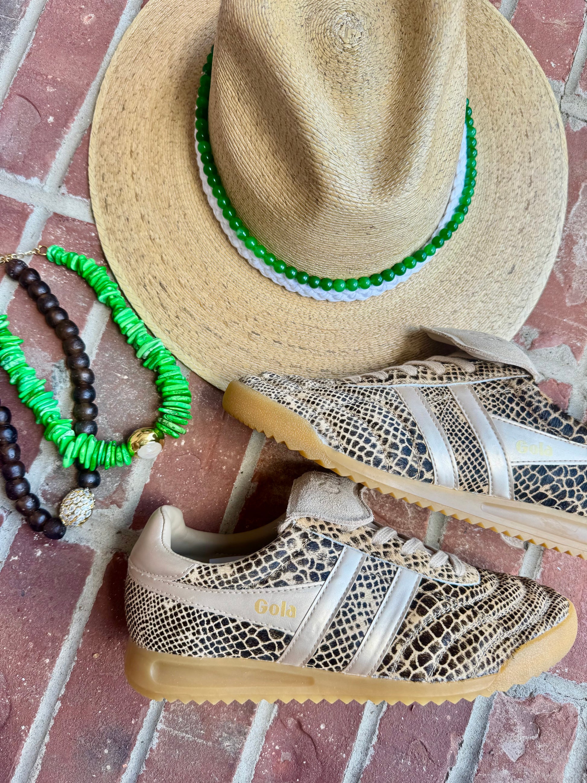 GO Stadium 86 Sahara Trainer- Snake Print & Gold
