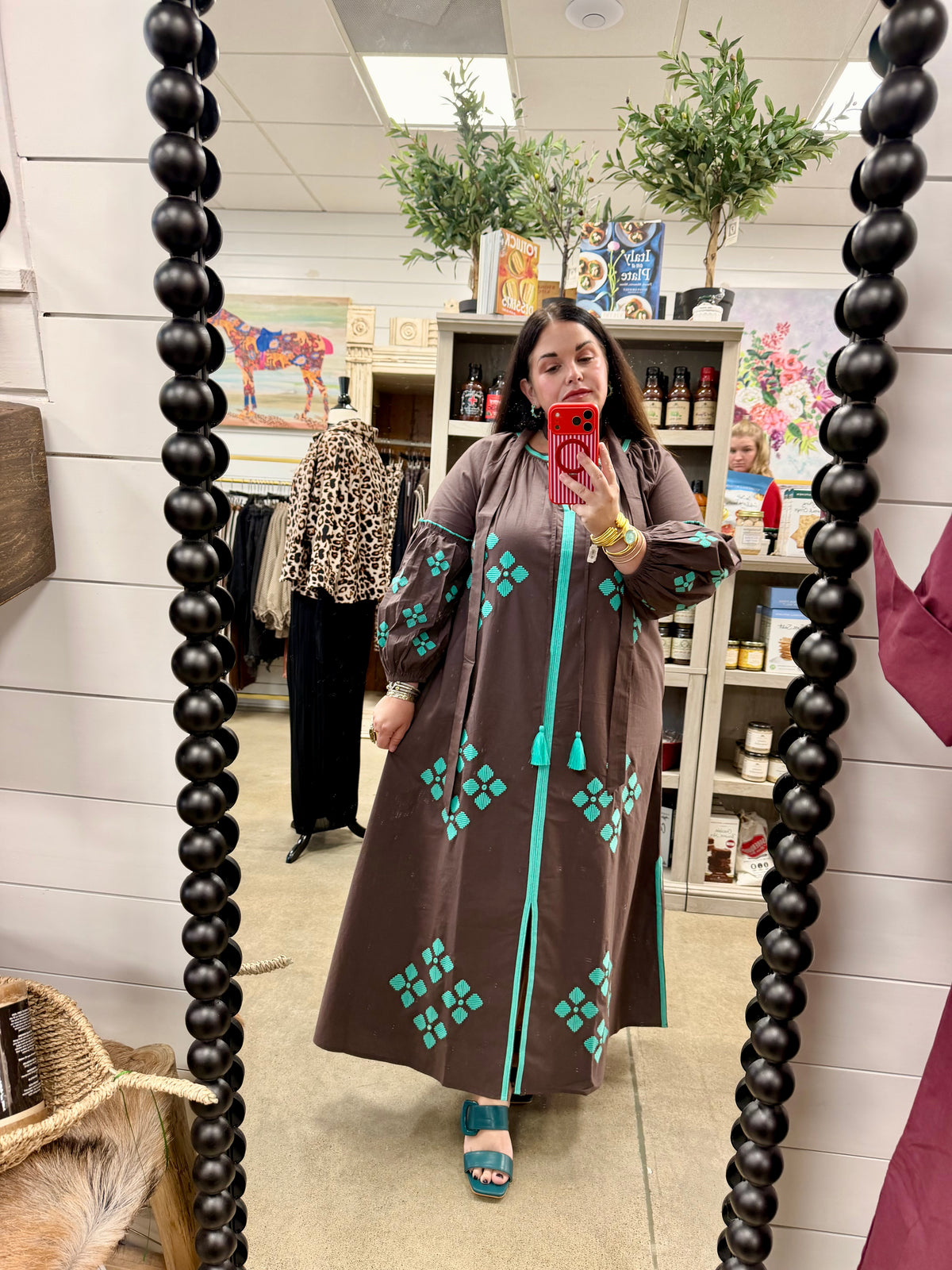 TELA Brown Is the New Black Aqua Dress