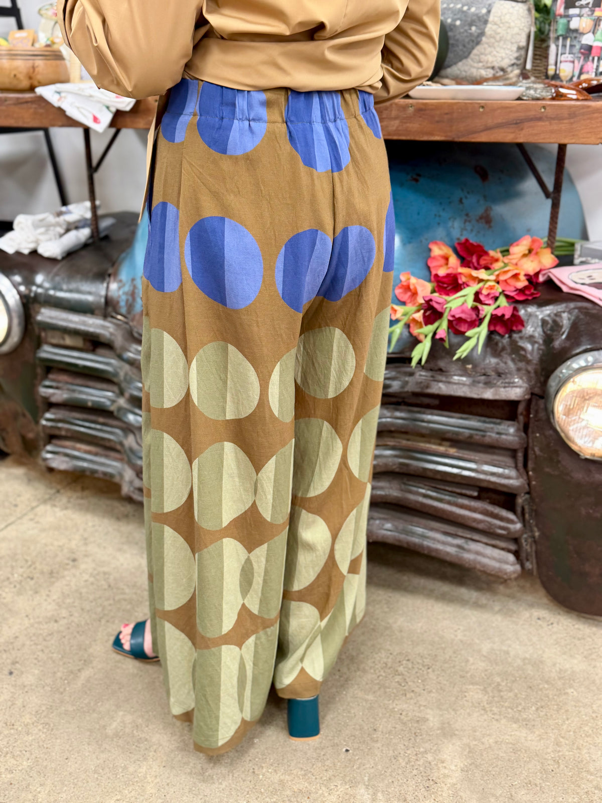 UM Dot Print Wide Leg Pant